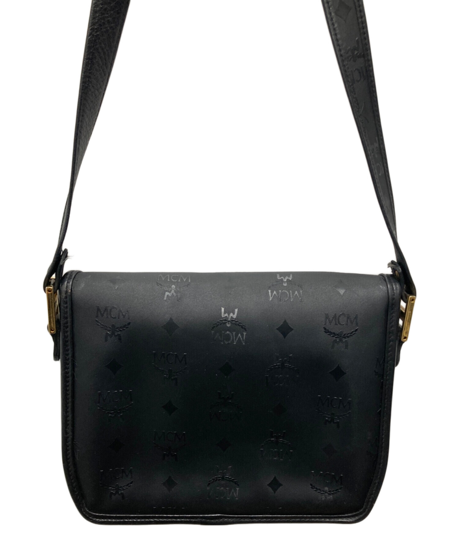 中古・古着通販】MCM (エムシーエム) レザーフラップショルダーバッグ