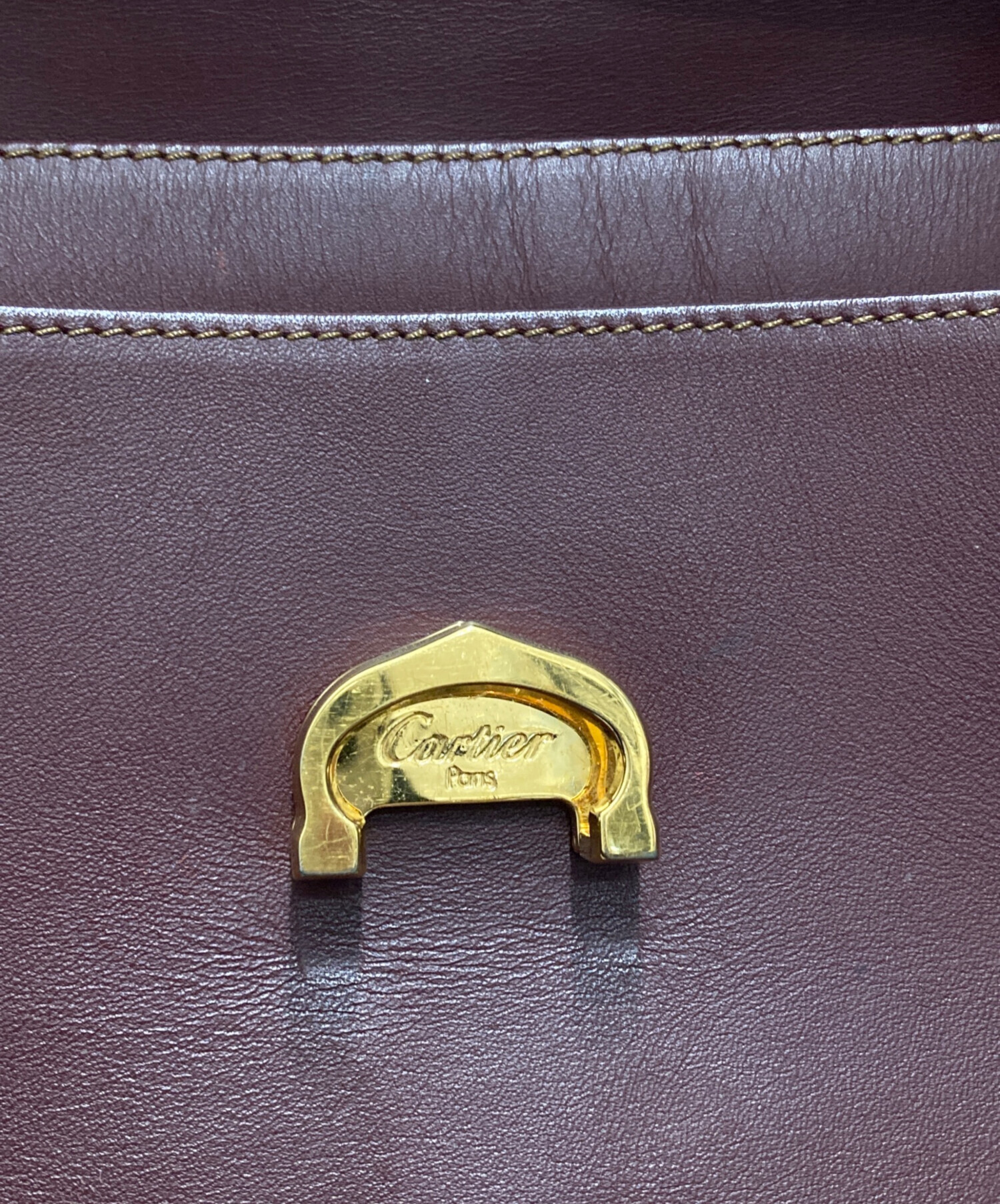 中古・古着通販】Cartier (カルティエ) ショルダーバッグ ボルドー