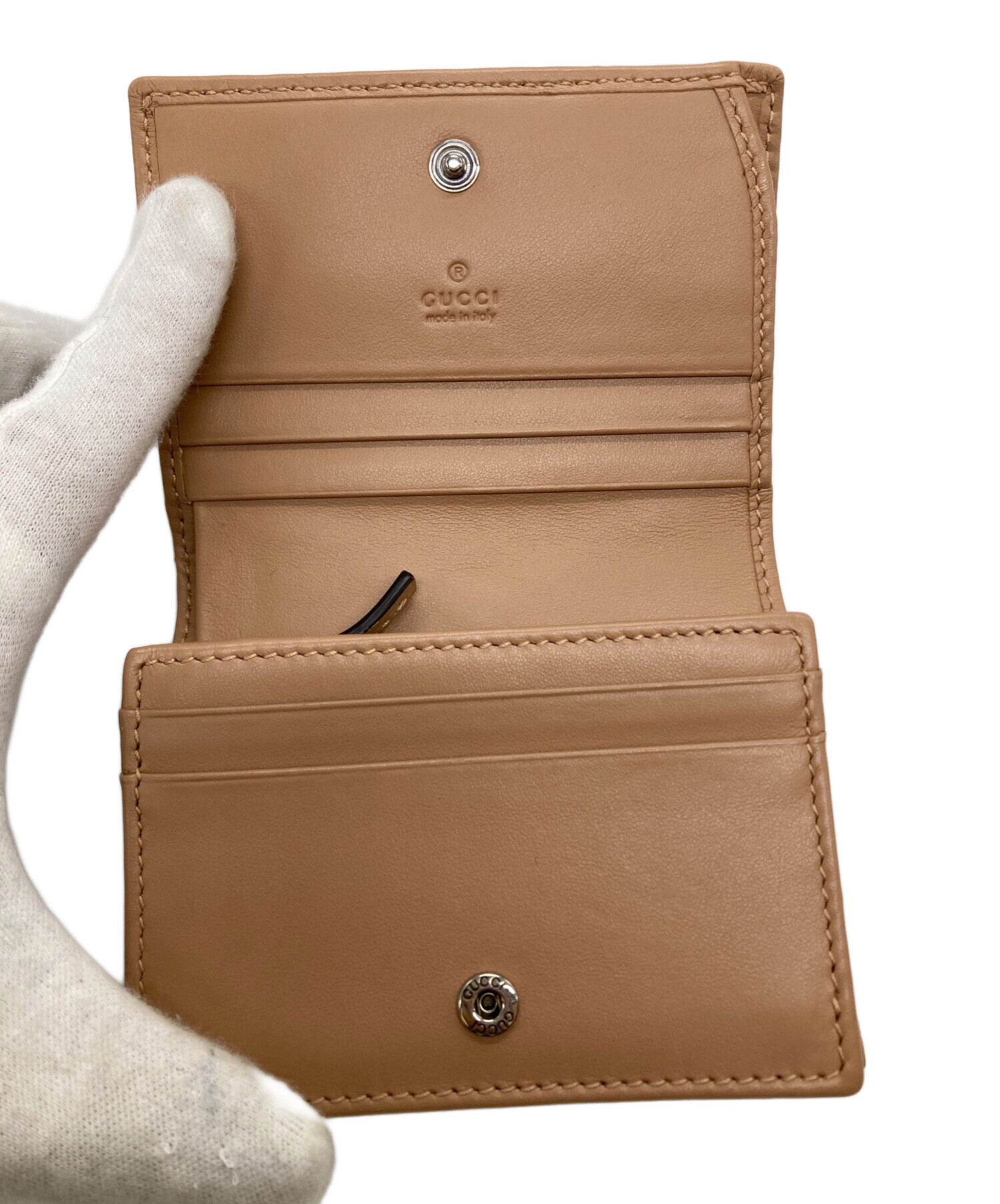 中古・古着通販】GUCCI (グッチ) ダブルGスモールウォレット ベージュ