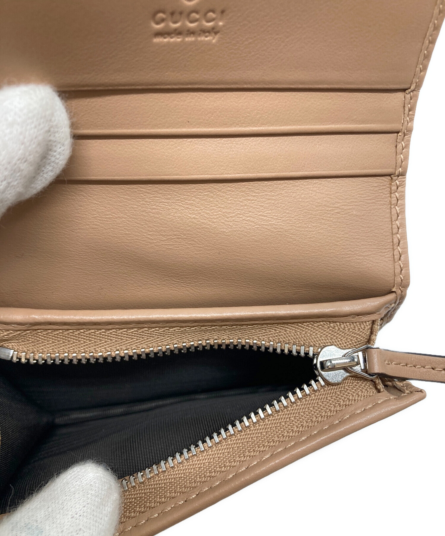 中古・古着通販】GUCCI (グッチ) ダブルGスモールウォレット ベージュ