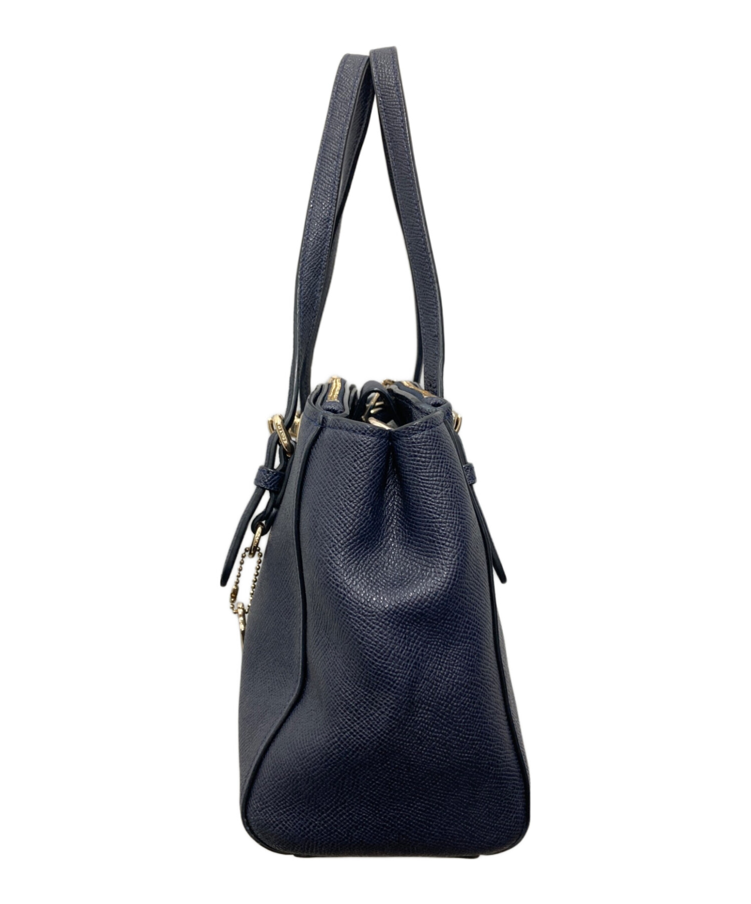 値下げ！COACH ショルダーバック　ネイビー　スウェード　中古　2way 中古・古着通販】COACH (コーチ) 2WAYバッグ ネイビー｜ブランド・古着