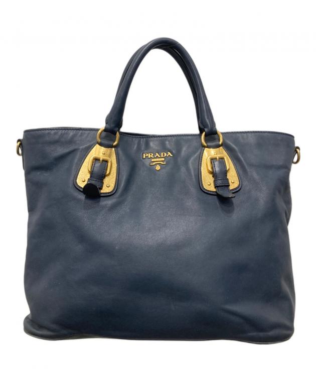 PRADA ビジネスバッグ プラダ 2way ネイビー 中古・古着通販】PRADA (プラダ) 2WAYバッグ ネイビー｜ブランド・古着