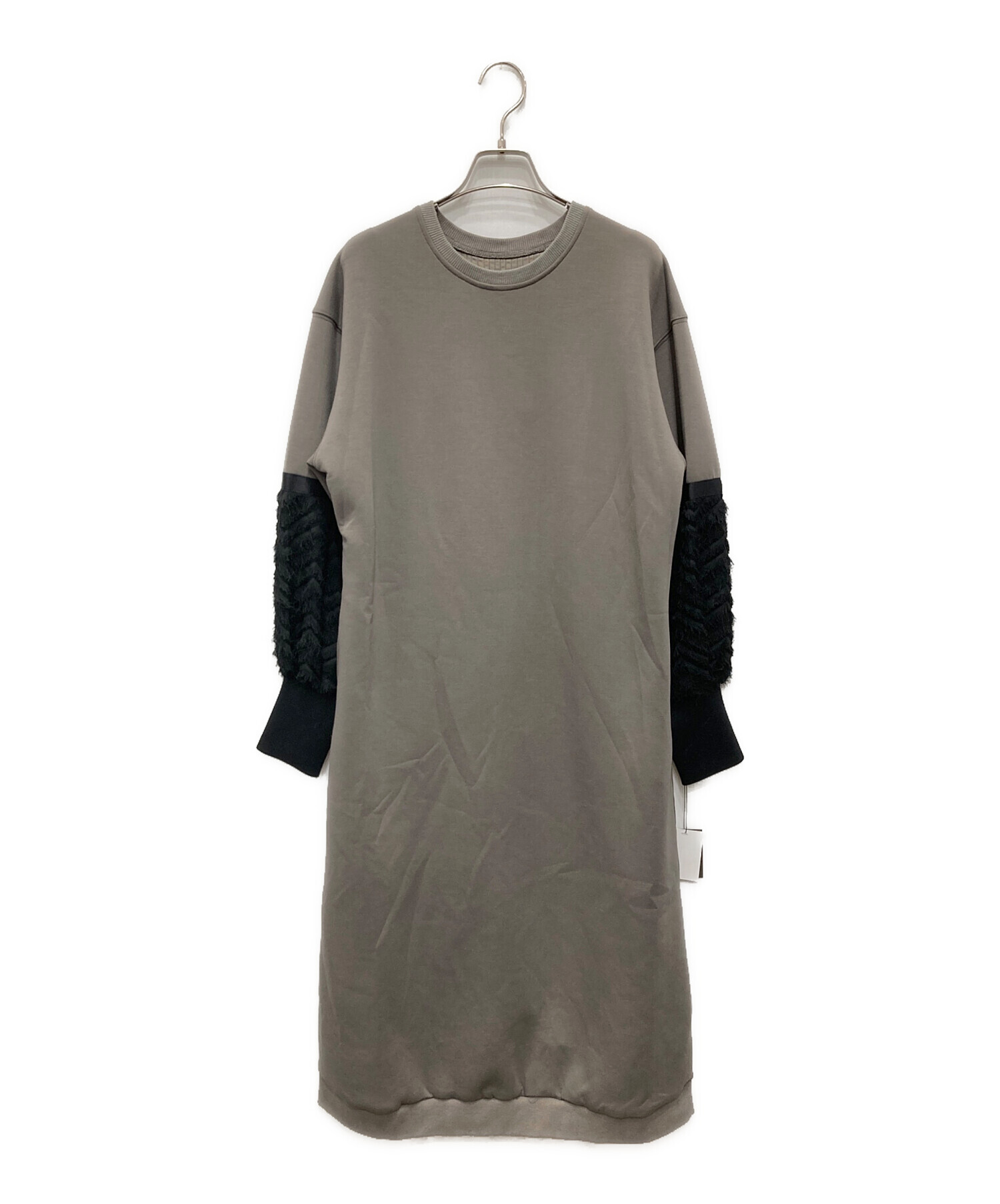 中古・古着通販】CLOVE (クローブ) 袖ジャガードワンピース オリーブ