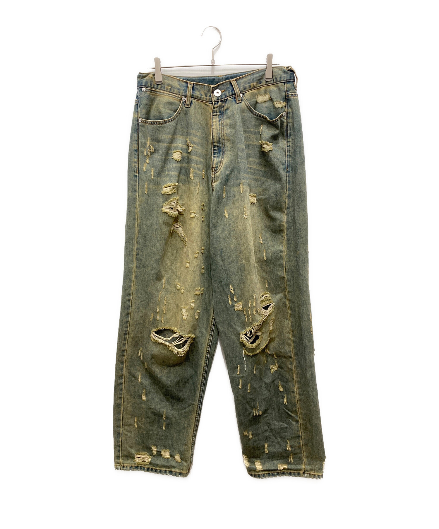 中古・古着通販】FR(13)NDS (フレンズ) 錆加工ダメージワイドパンツ