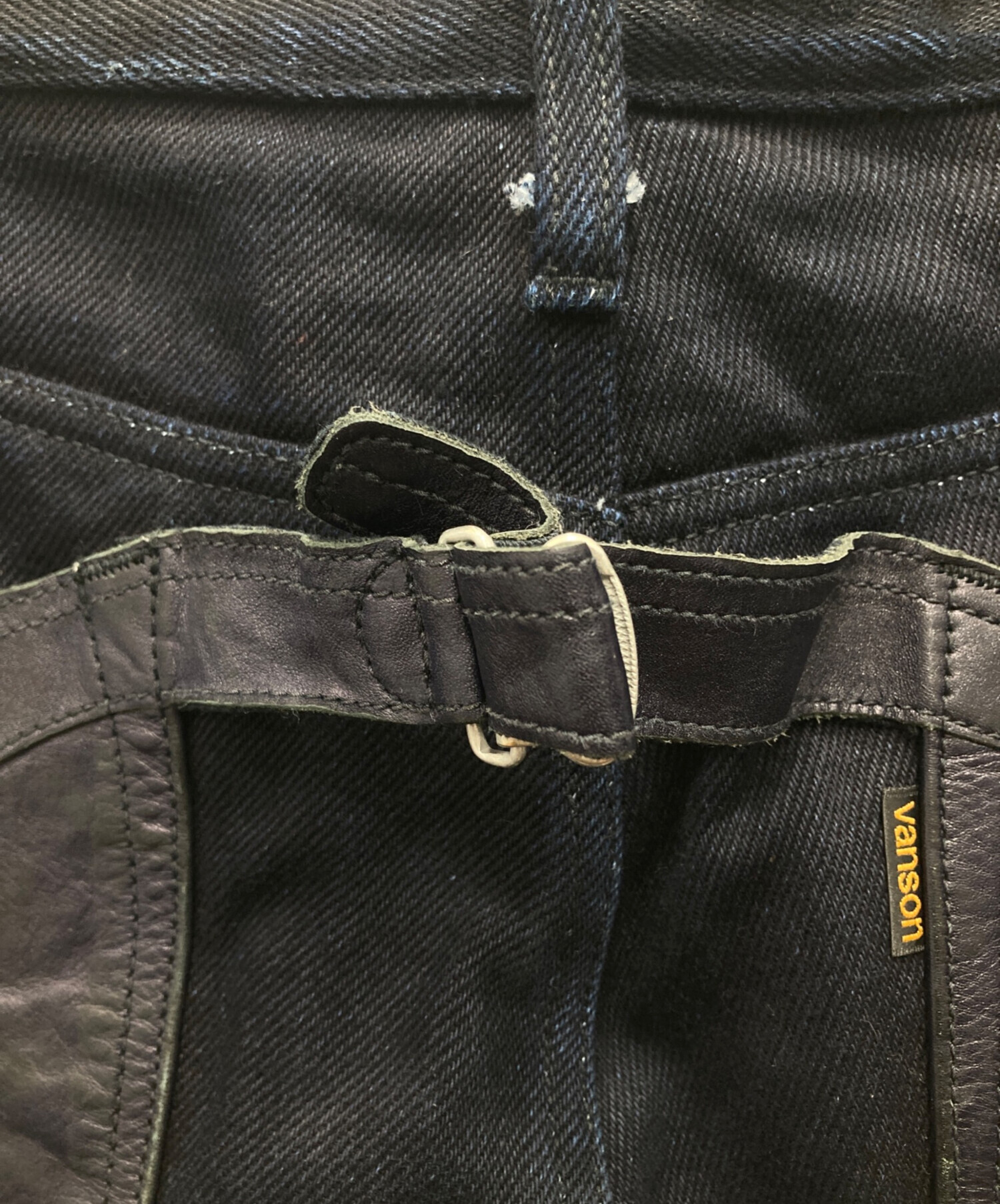中古・古着通販】VANSON (バンソン) レザーポケットデニムパンツ