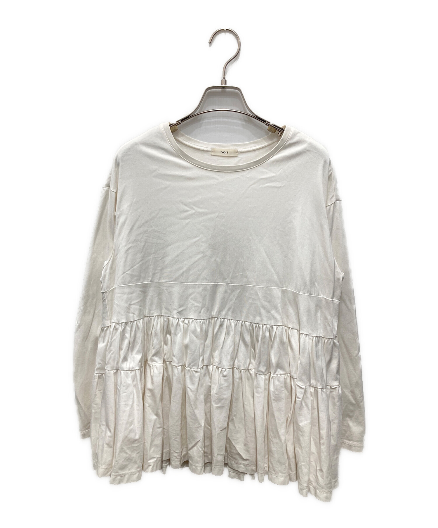 中古・古着通販】yori (ヨリ) ティアードカットソー ホワイト サイズ:F