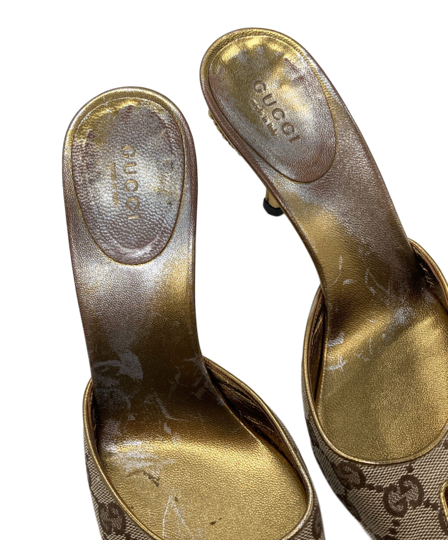 中古・古着通販】GUCCI (グッチ) GGキャンバスオープントゥミュール