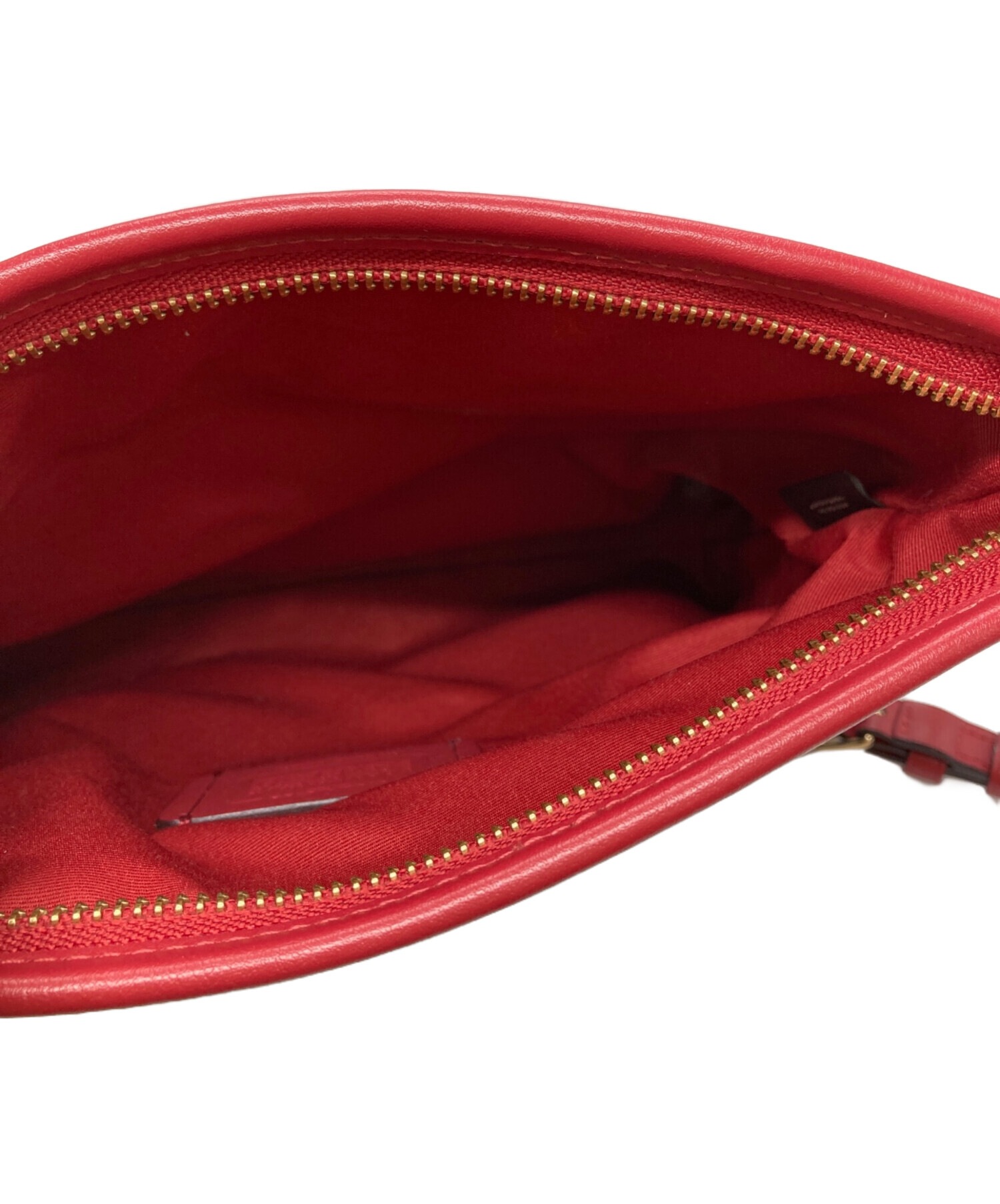 中古・古着通販】COACH (コーチ) シグネチャーショルダーバッグ レッド