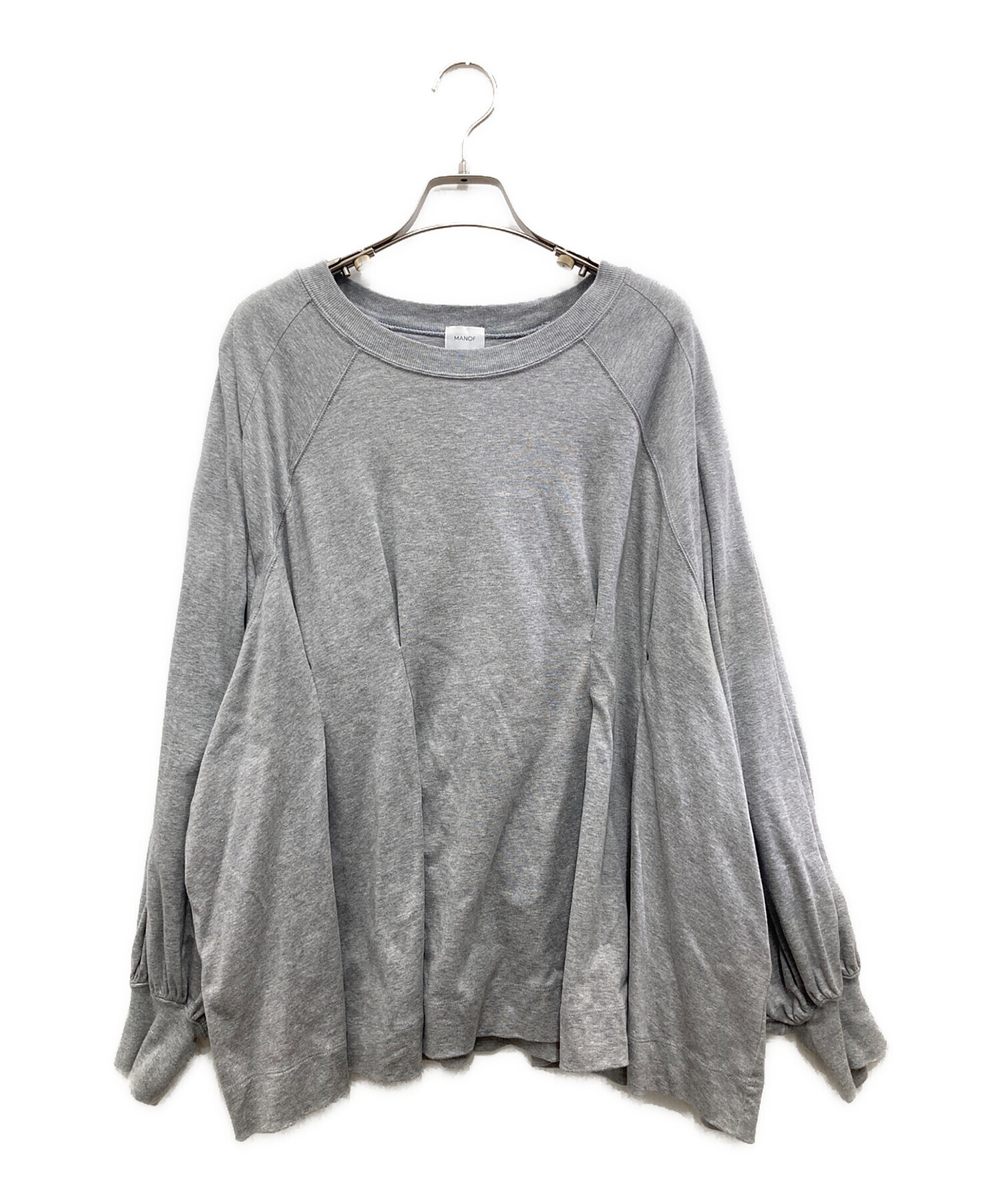 中古・古着通販】MANOF (マノフ) WAIST TUCK VOLUME SLEEVE TOPS 