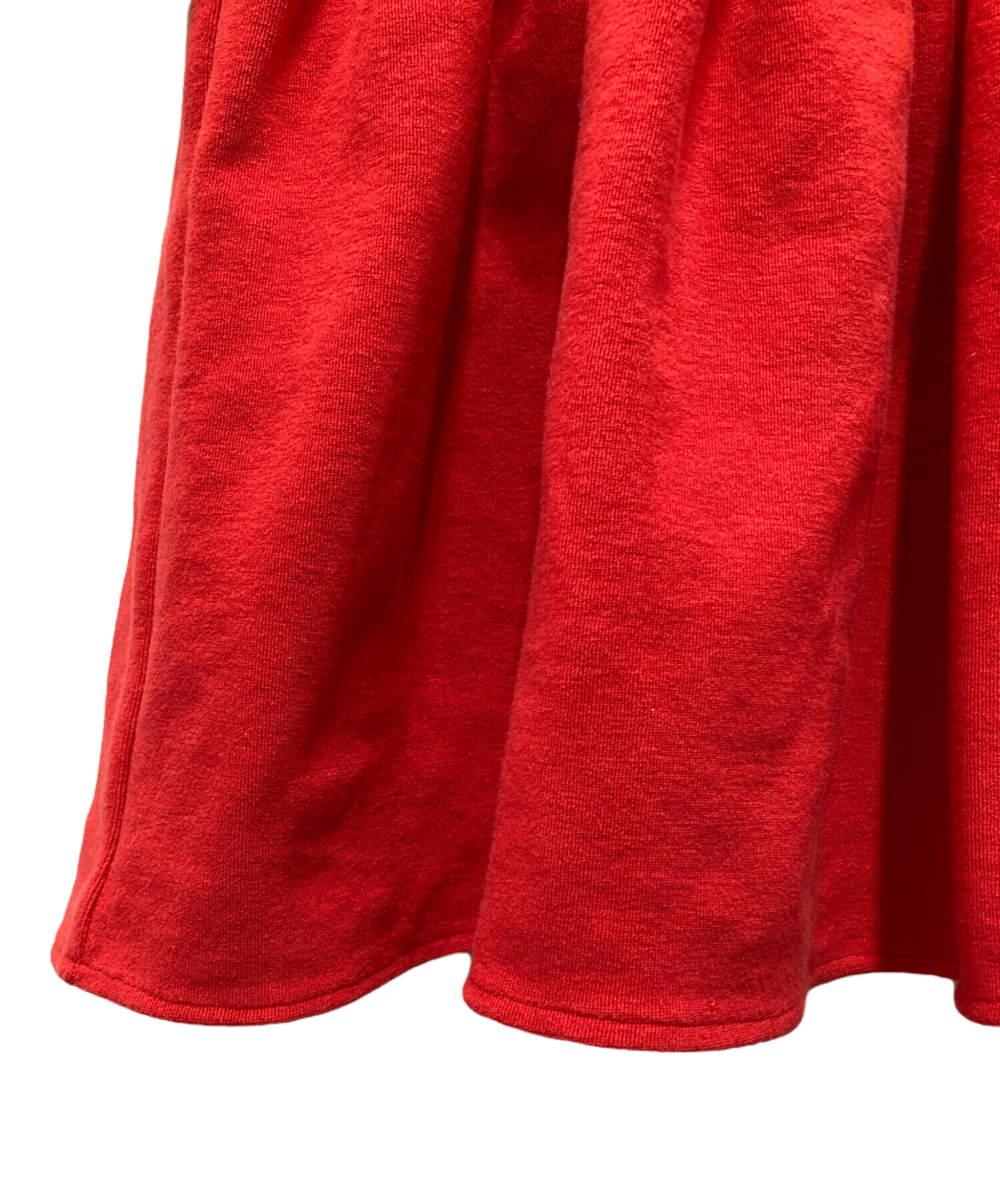 【試着のみ】 yori オーガニックコットンパイルポロカットソー 36 レッド 中古・古着通販】yori (ヨリ) オーガニックコットンパイルポロ