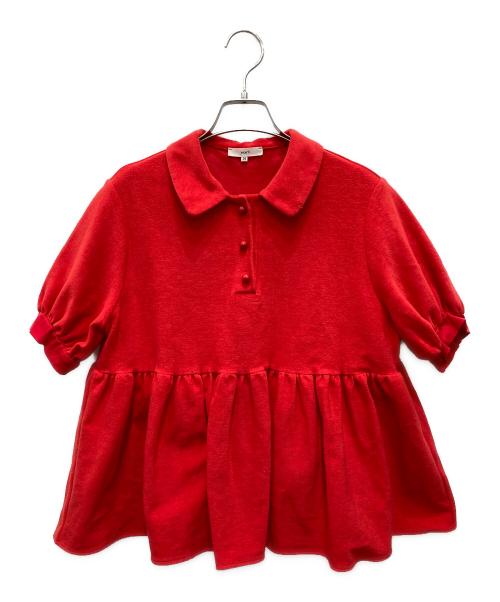 ヨリyori新品タグ付オーガニックコットンパイルポロカットソー赤25300円 中古・古着通販】yori (ヨリ) オーガニックコットンパイルポロ