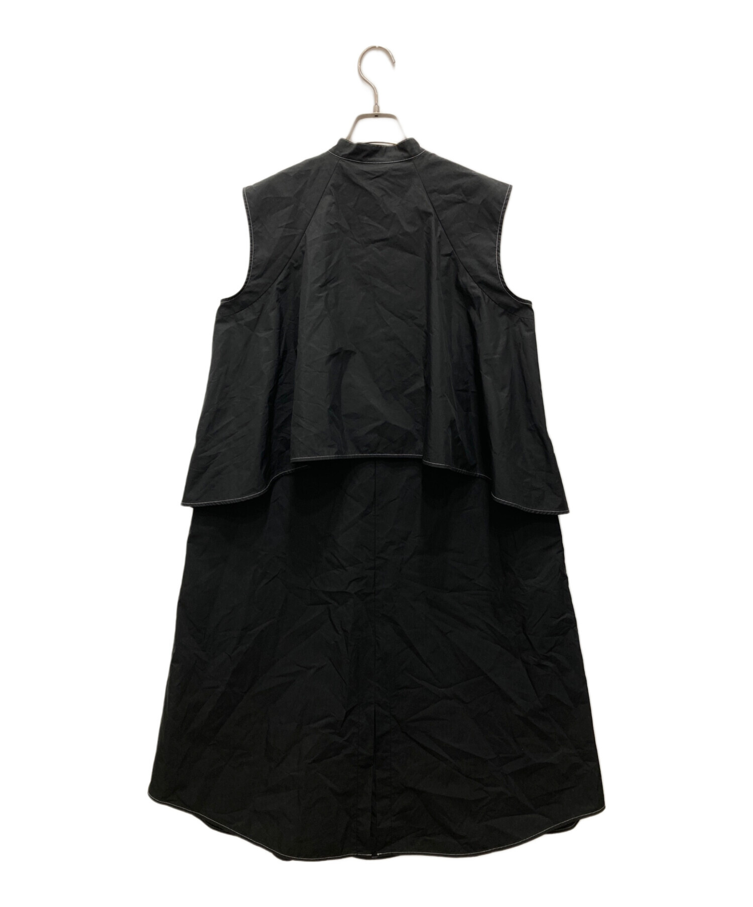 中古・古着通販】yori (ヨリ) バックフレアワンピース ブラック サイズ 中古・古着通販】yori (ヨリ) バックフレアワンピース ブラック サイズ