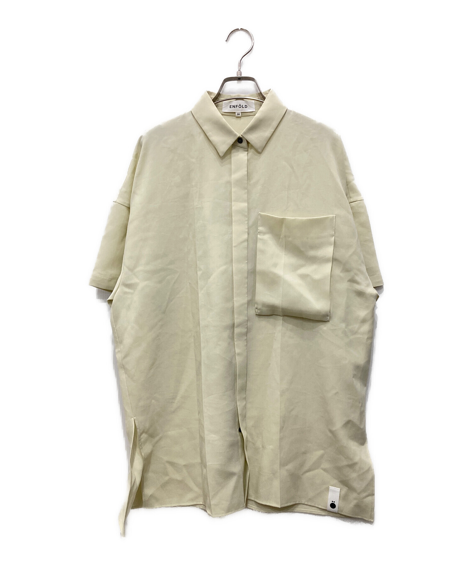 ENFOLD エンフォルド ブラウス M ベージュ 【古着】【中古】【送料無料】 中古・古着通販】ENFOLD (エンフォルド) WASHABLE CENTER-CREASE SHIRT