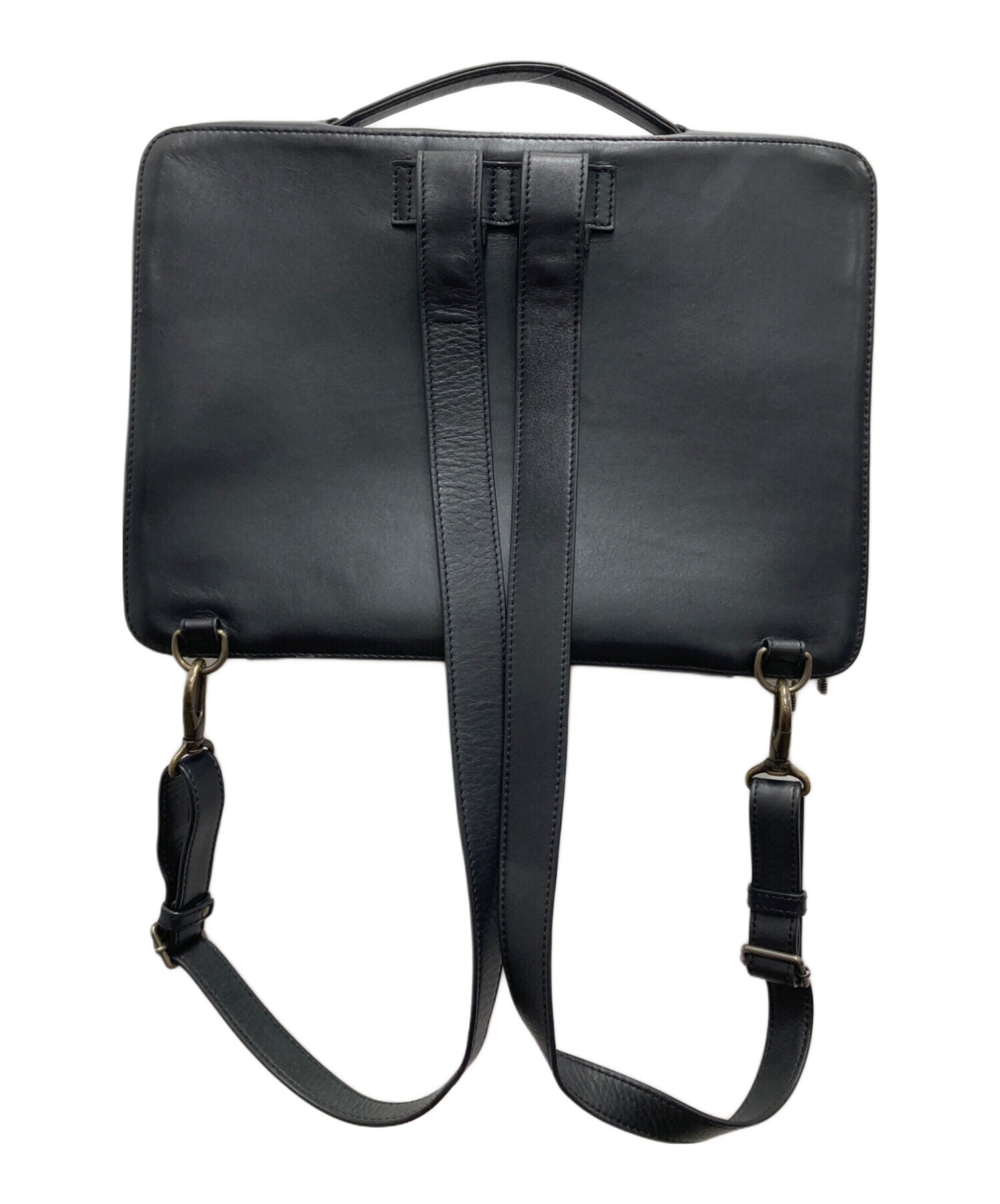 MOTHERHOUSE アンティーク スクエア バックパック　黒 上質な四角いリュック。MOTHERHOUSE「Antique Square Backpack