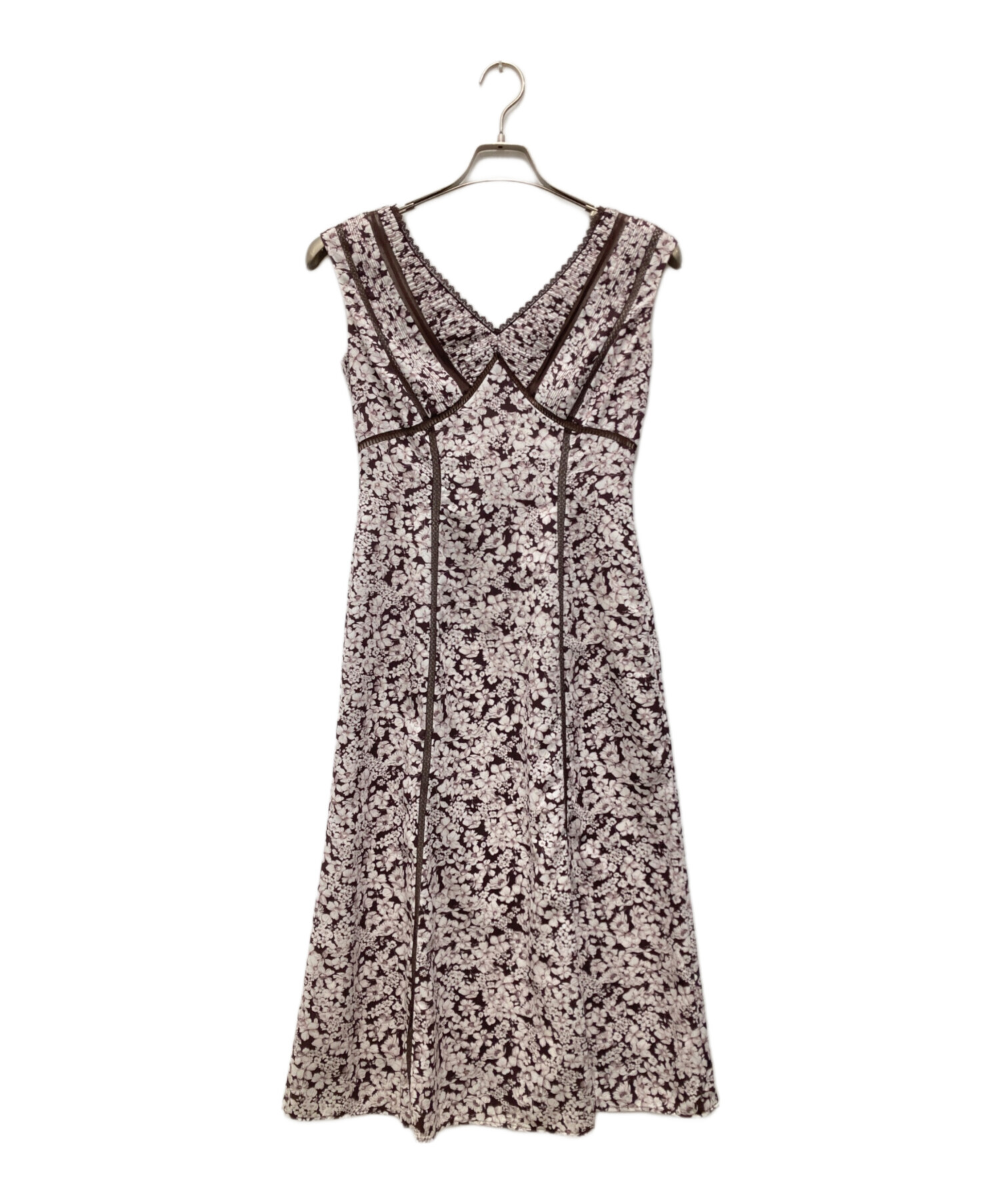 Herlipto Lace Trimmed Floral Dress Lace Trimmed Jacquard Dress 