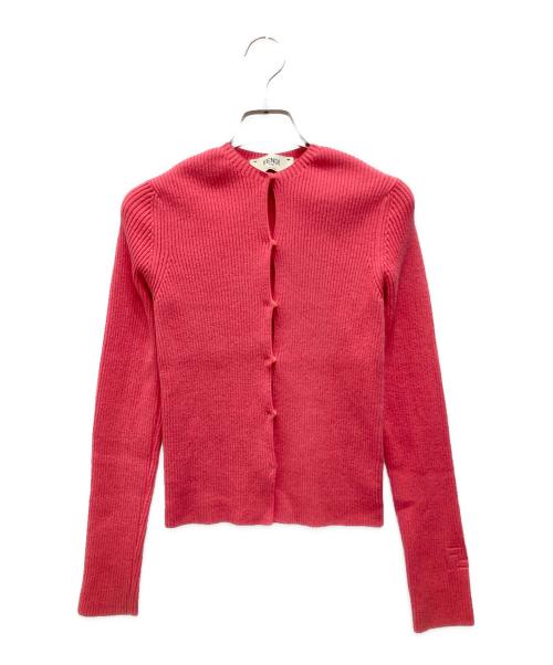 フェンディ FENDI FFエンボス カーディガン 衣料品 トップス レーヨン レディース ピンク系 【中古】 中古・古着通販】FENDI (フェンディ) コンパクトリブニット
