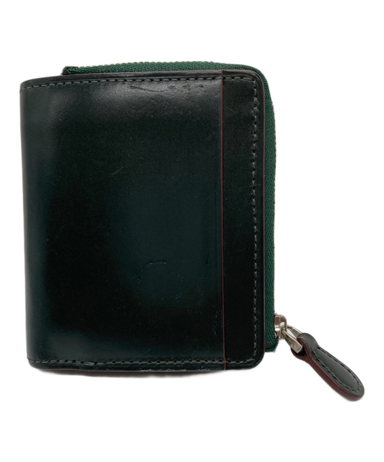 【GANZO】 ガンゾ コードバン 二つ折り財布 ダークグリーン CORDOVAN(コードバン) Lファスナー二つ折り財布｜コードバン｜最高級の