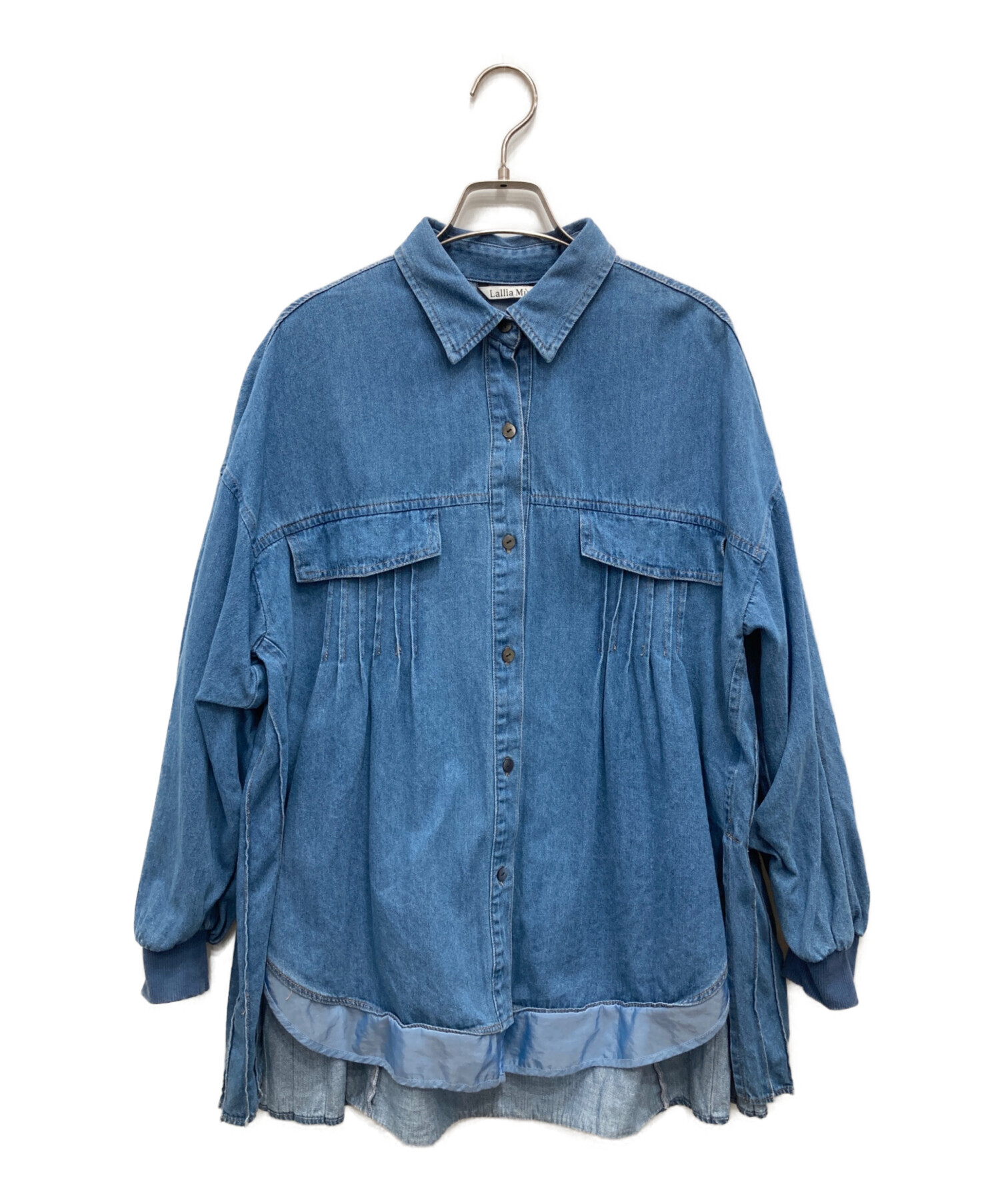 Lallia Mù デニムブルー オーバーサイズシャツ 中古・古着通販】Lallia Mu (ラリア ムー) 2way スリーブ デニム