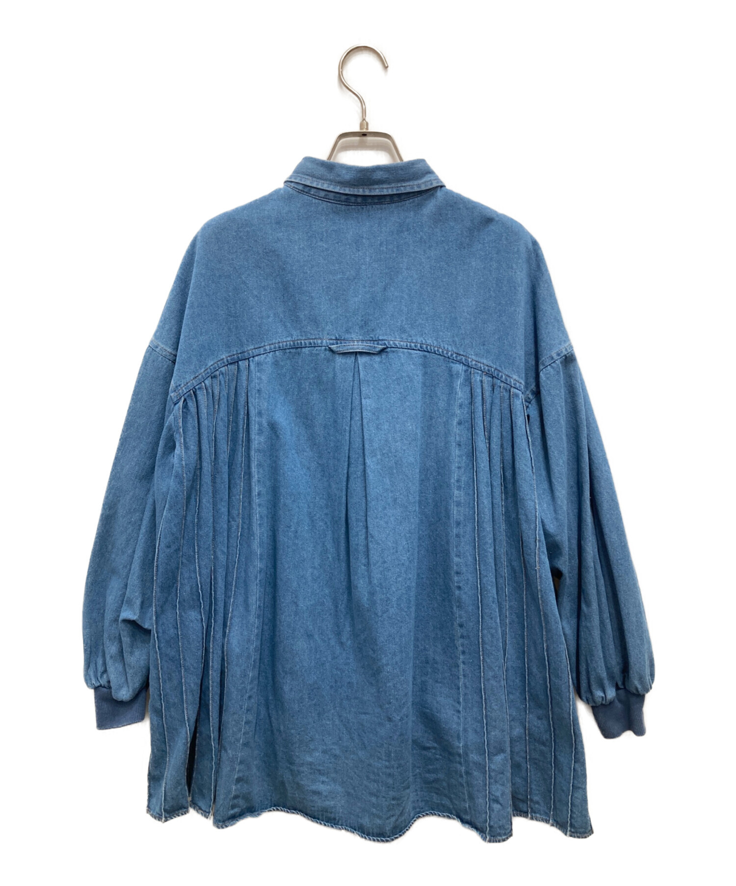 Lallia Mù デニムブルー オーバーサイズシャツ 中古・古着通販】Lallia Mu (ラリア ムー) 2way スリーブ デニム