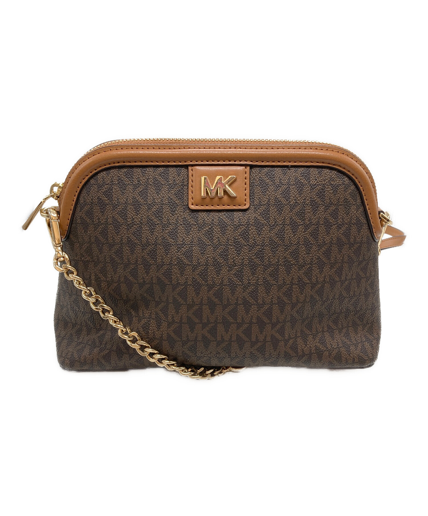 【中古】良品 MICHAEL KORS マイケルコース シグネチャー レザー チェーン ショルダー バッグ eH09109A 中古・古着通販】MICHAEL KORS (マイケル・コース) チェーンショルダー