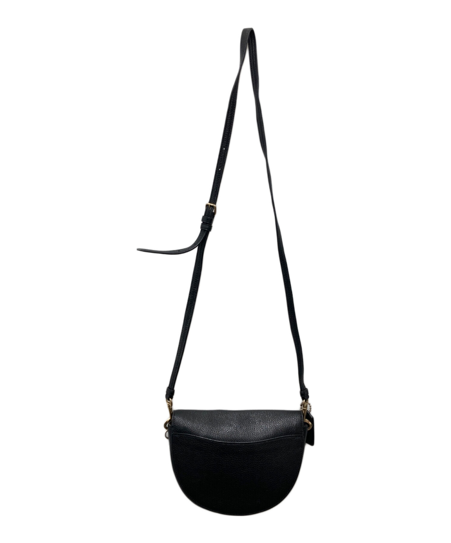 中古・古着通販】COACH (コーチ) レザーショルダーバッグ ブラック