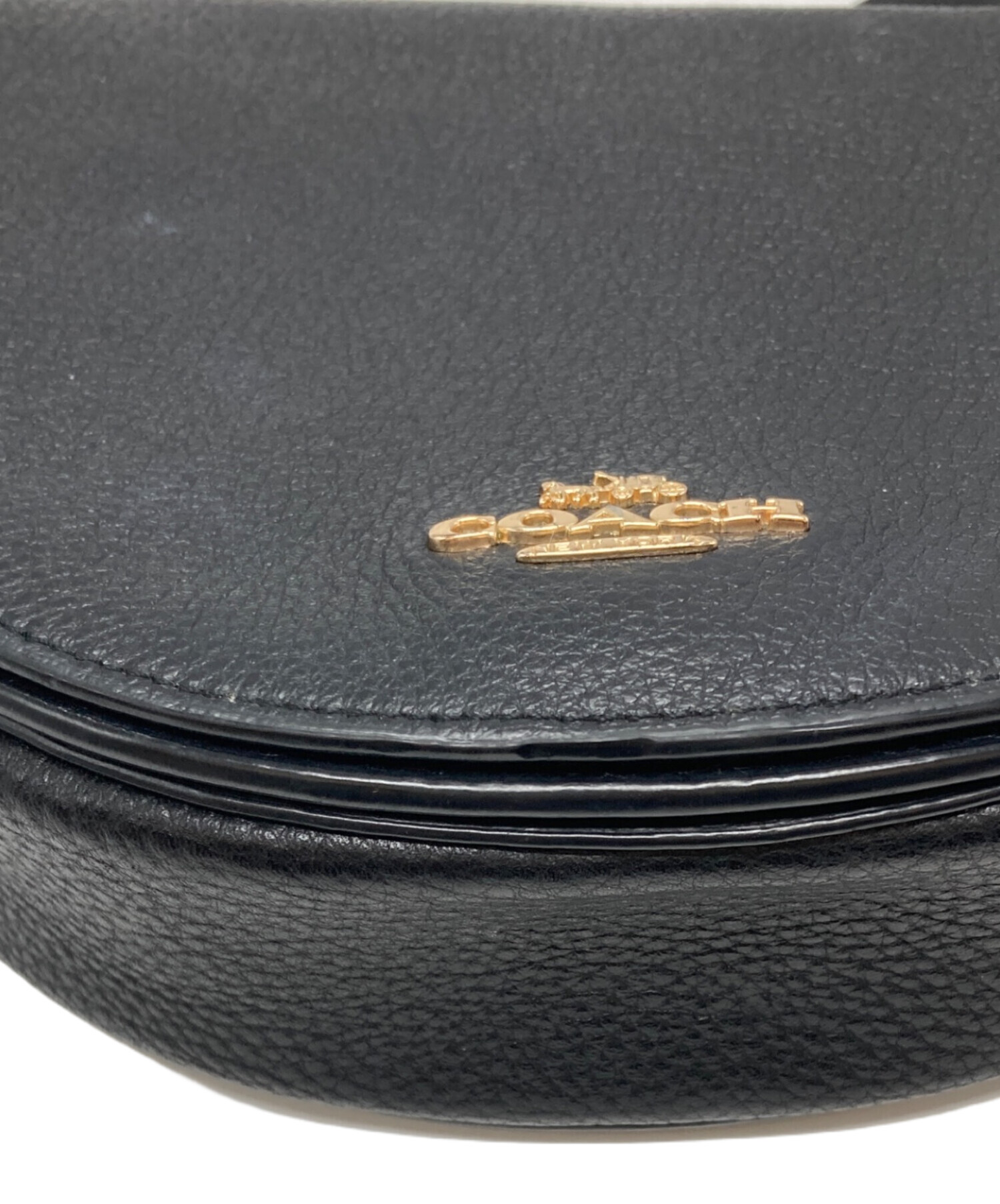 中古・古着通販】COACH (コーチ) レザーショルダーバッグ ブラック