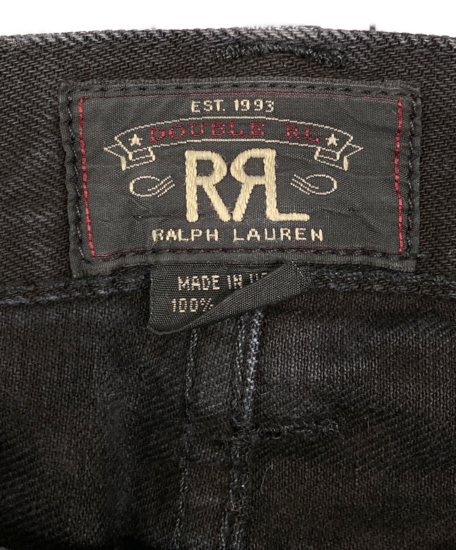 中古・古着通販】RRL (ダブルアールエル) ダメージ加工ブラックデニム 