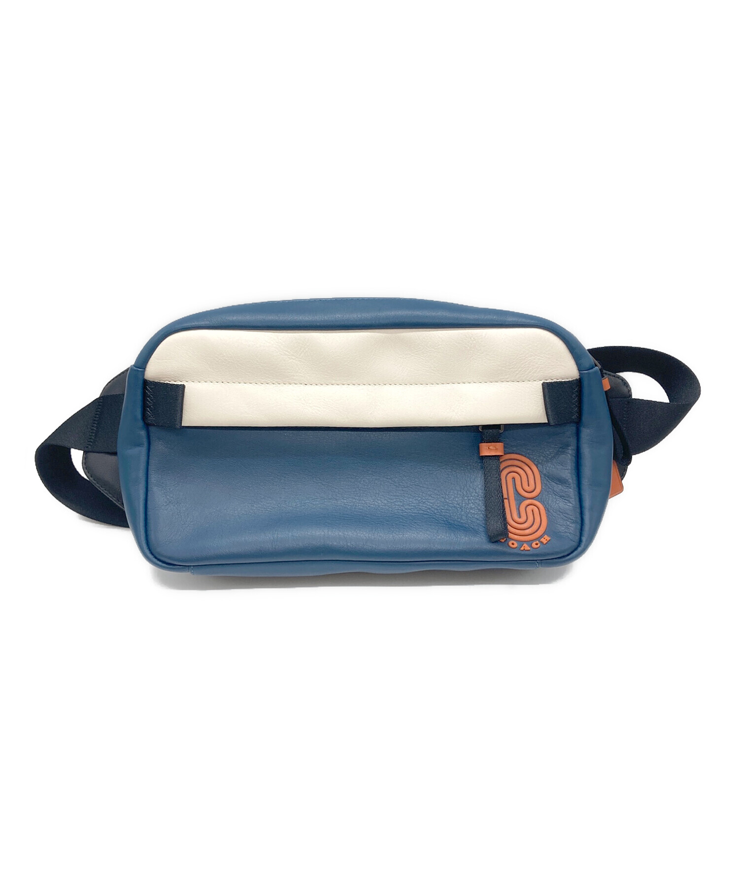 COACH ボディバッグ ネイビー レザー 中古・古着通販】COACH (コーチ) クロスボディバッグ ネイビー