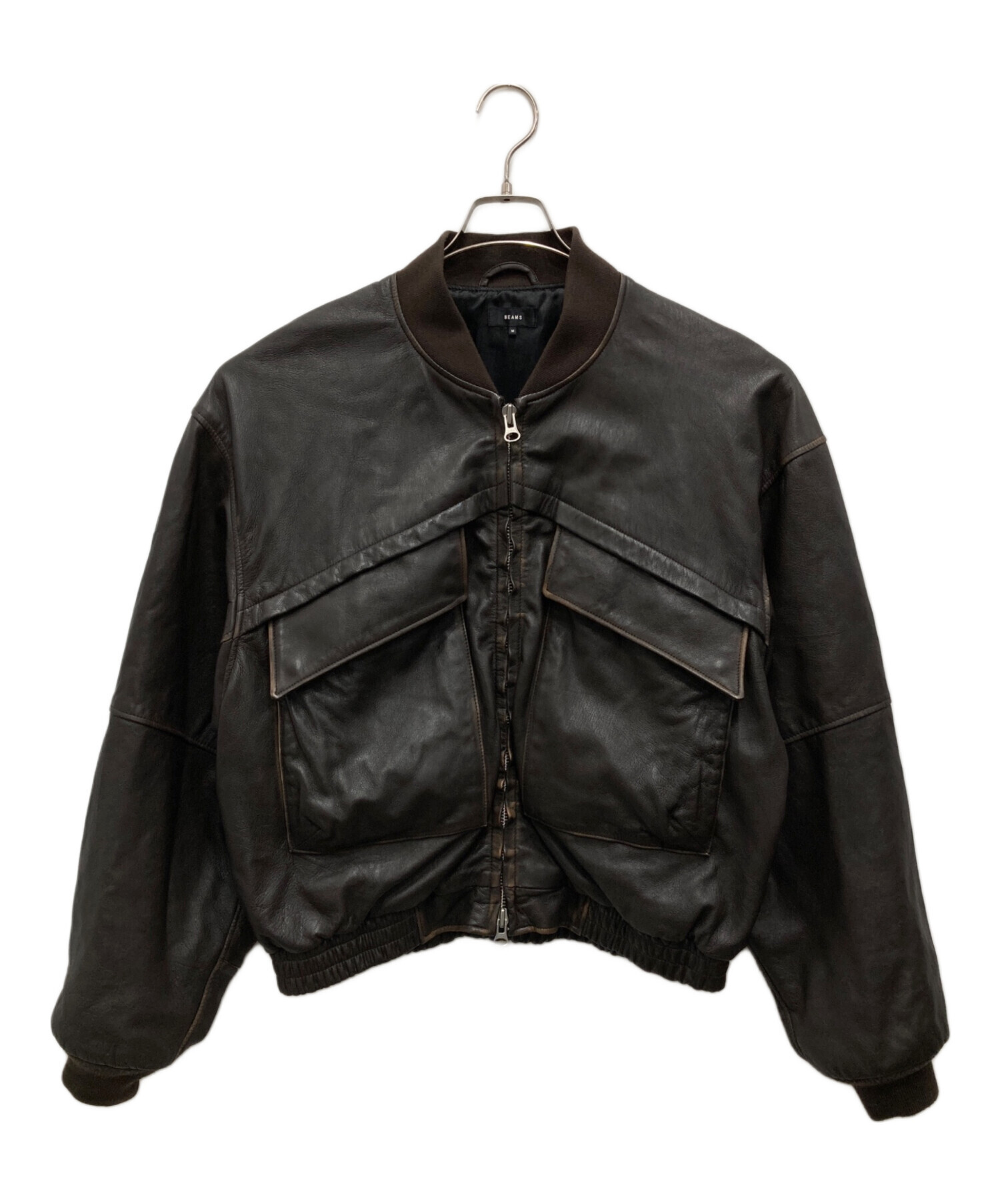 中古・古着通販】BEAMS (ビームス) ユーズド加工レザーショート 