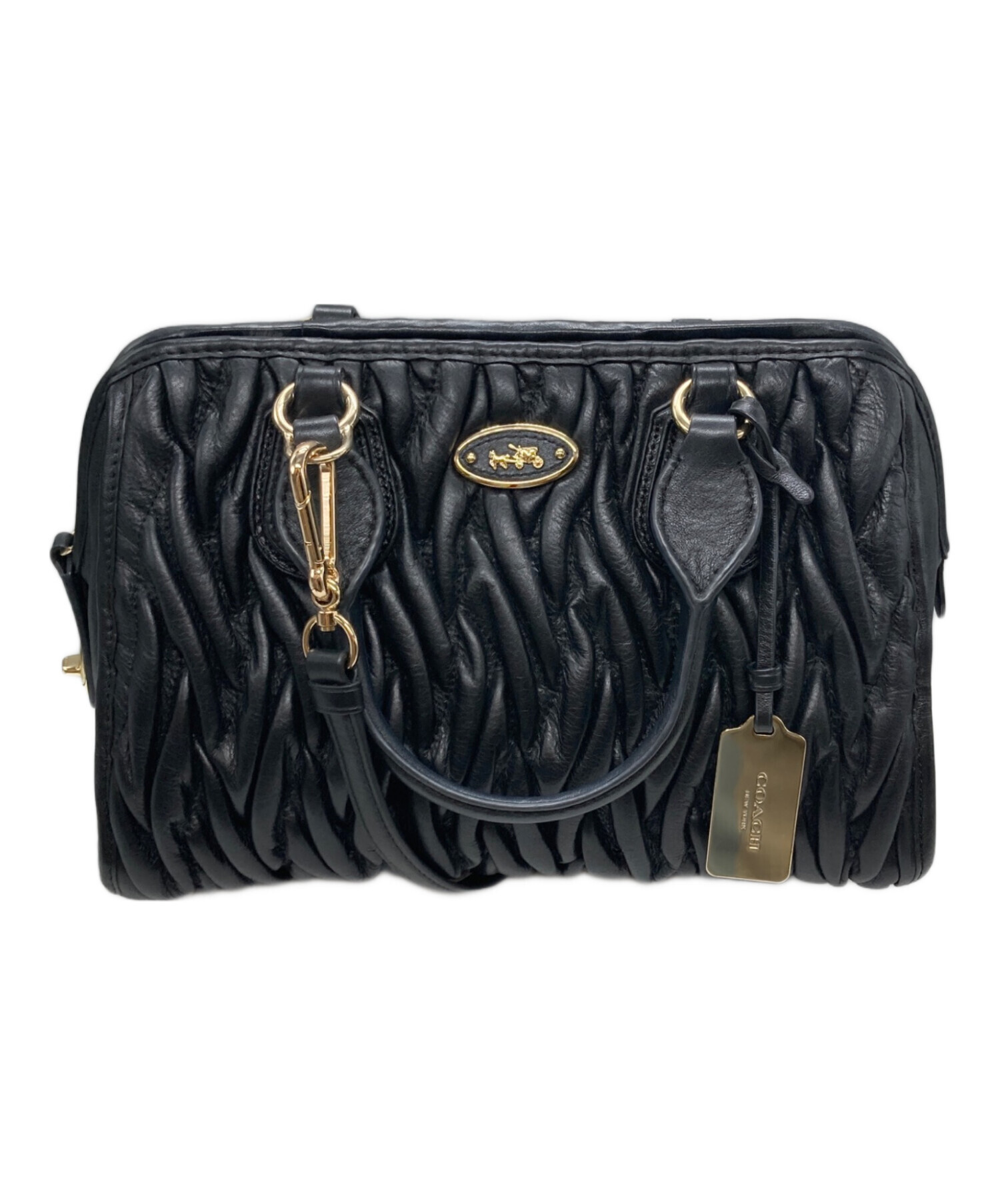 中古・古着通販】COACH (コーチ) サッチェルギャザードレザー 中古・古着通販】COACH (コーチ) サッチェルギャザードレザー