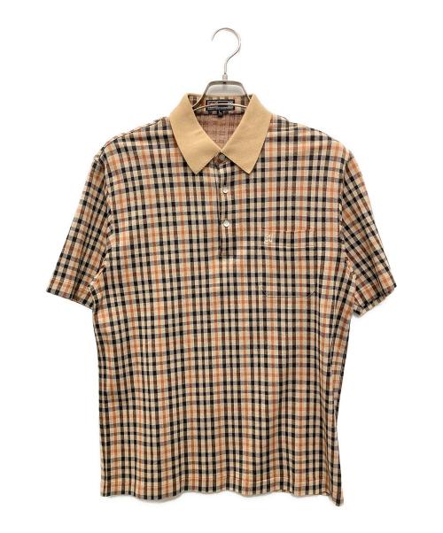 タグ付き未使用 DAKS LL ポロシャツ ワッペン ハウスチェック ブラック 中古・古着通販】DAKS (ダックス) ハウスチェック柄ポロシャツ