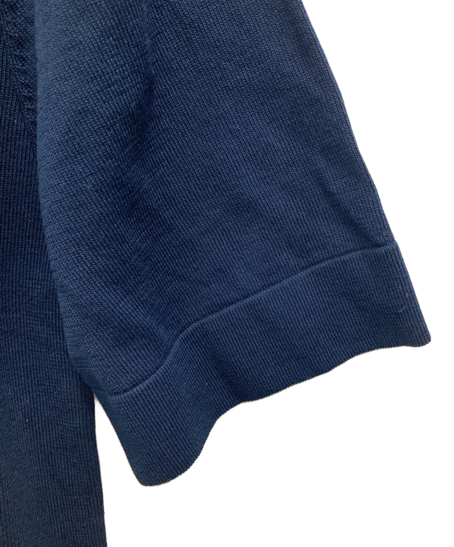 LARDINI ネイビー 半袖シャツ 48 中古・古着通販】LARDINI (ラルディーニ) ミラノリブオープンカラー