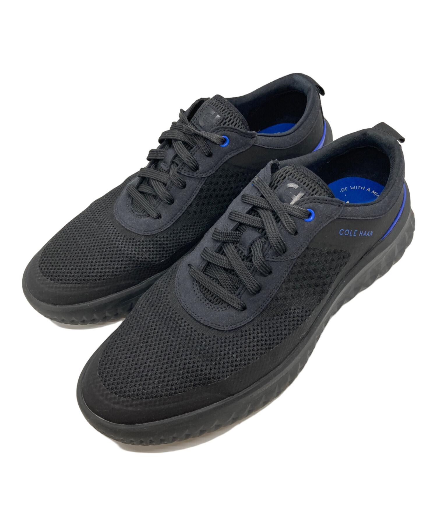 【美品】コールハーン　COLE HAAN 黒　靴　軽量　紐靴　スニーカー cole haan 黒 スニーカー スニーカー メンズ 黒 レザー 本革 軽い 歩き