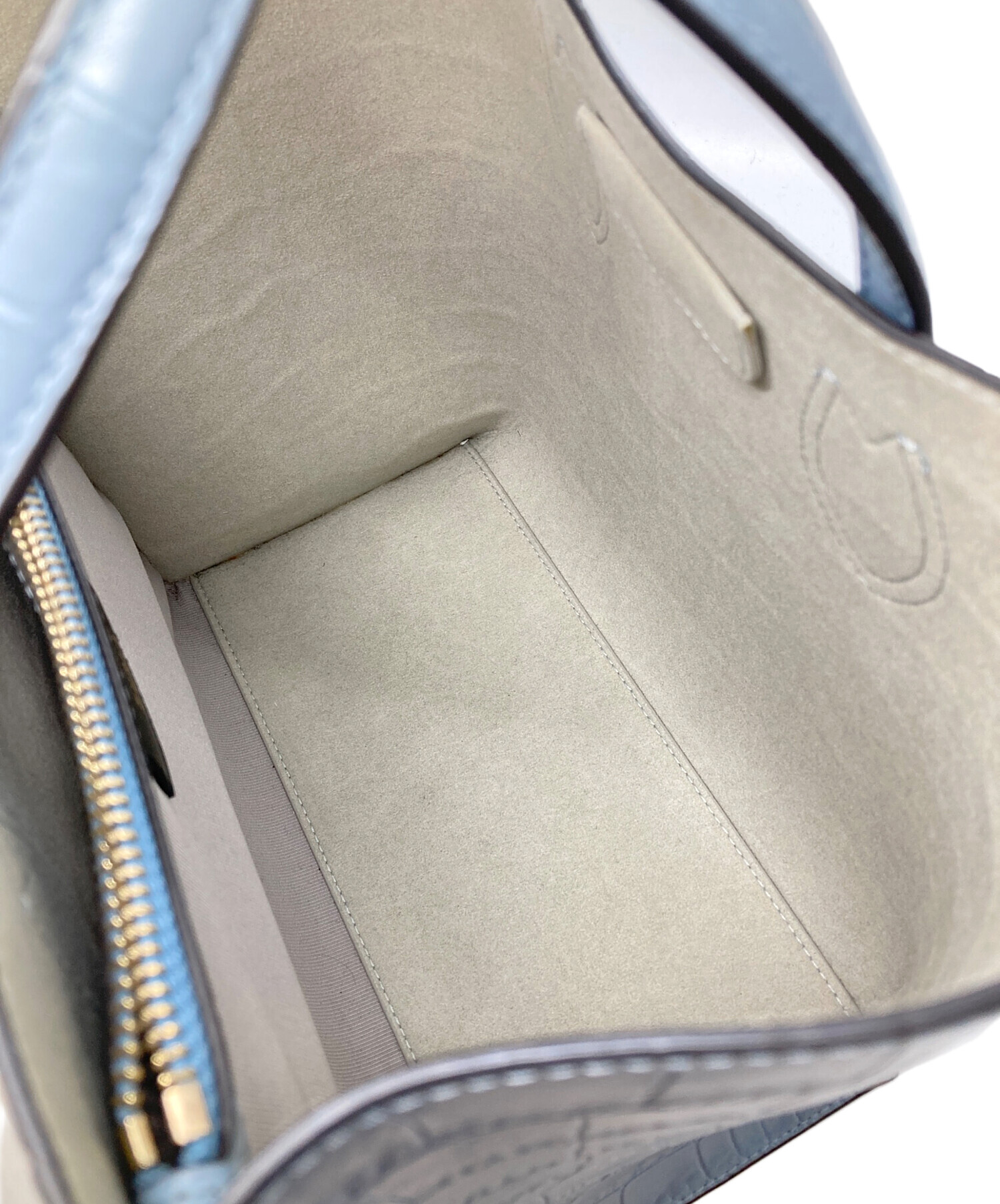 中古・古着通販】FURLA (フルラ) 型押しレザーハンドバッグ スカイ 
