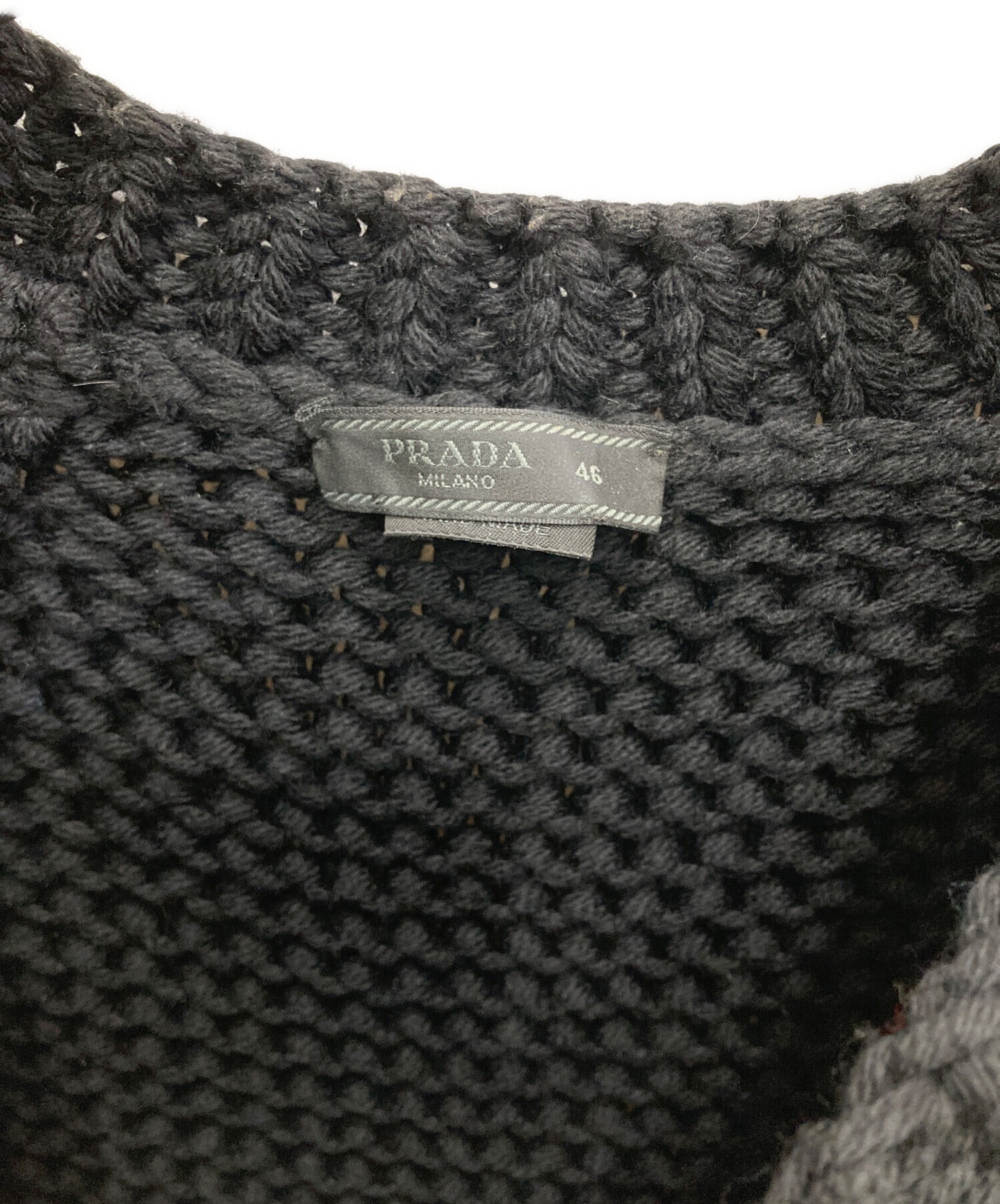 中古・古着通販】PRADA (プラダ) ハンドメイドセーター ブラック
