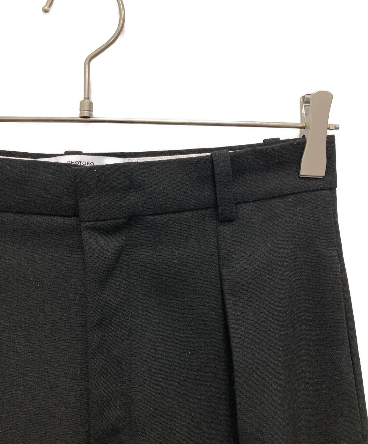中古・古着通販】OHOTORO (オオトロ) タックワイドパンツ ブラック
