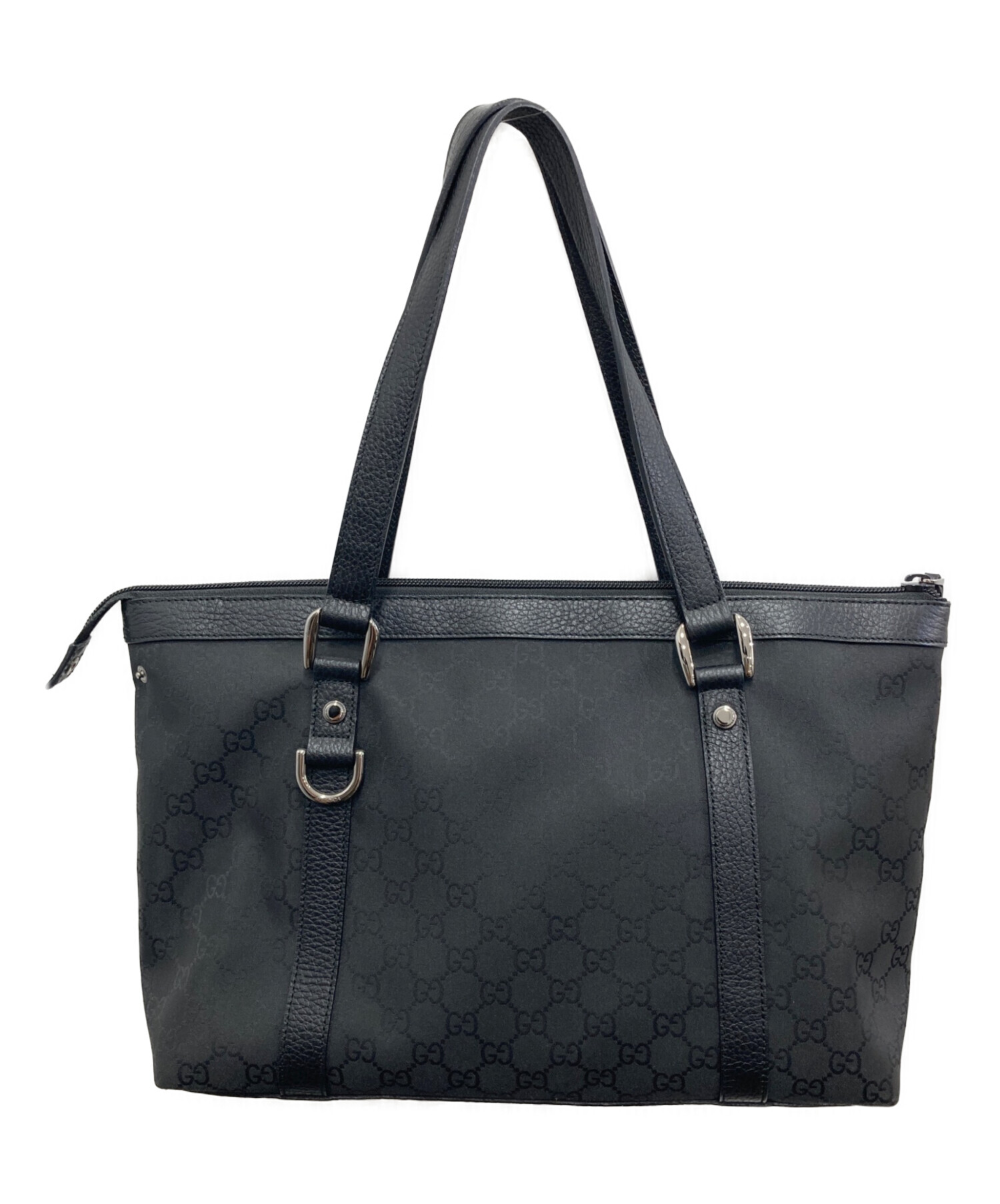 中古・古着通販】GUCCI (グッチ) GGキャンバストートバッグ ブラック 