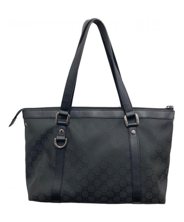 中古・古着通販】GUCCI (グッチ) GGキャンバストートバッグ ブラック