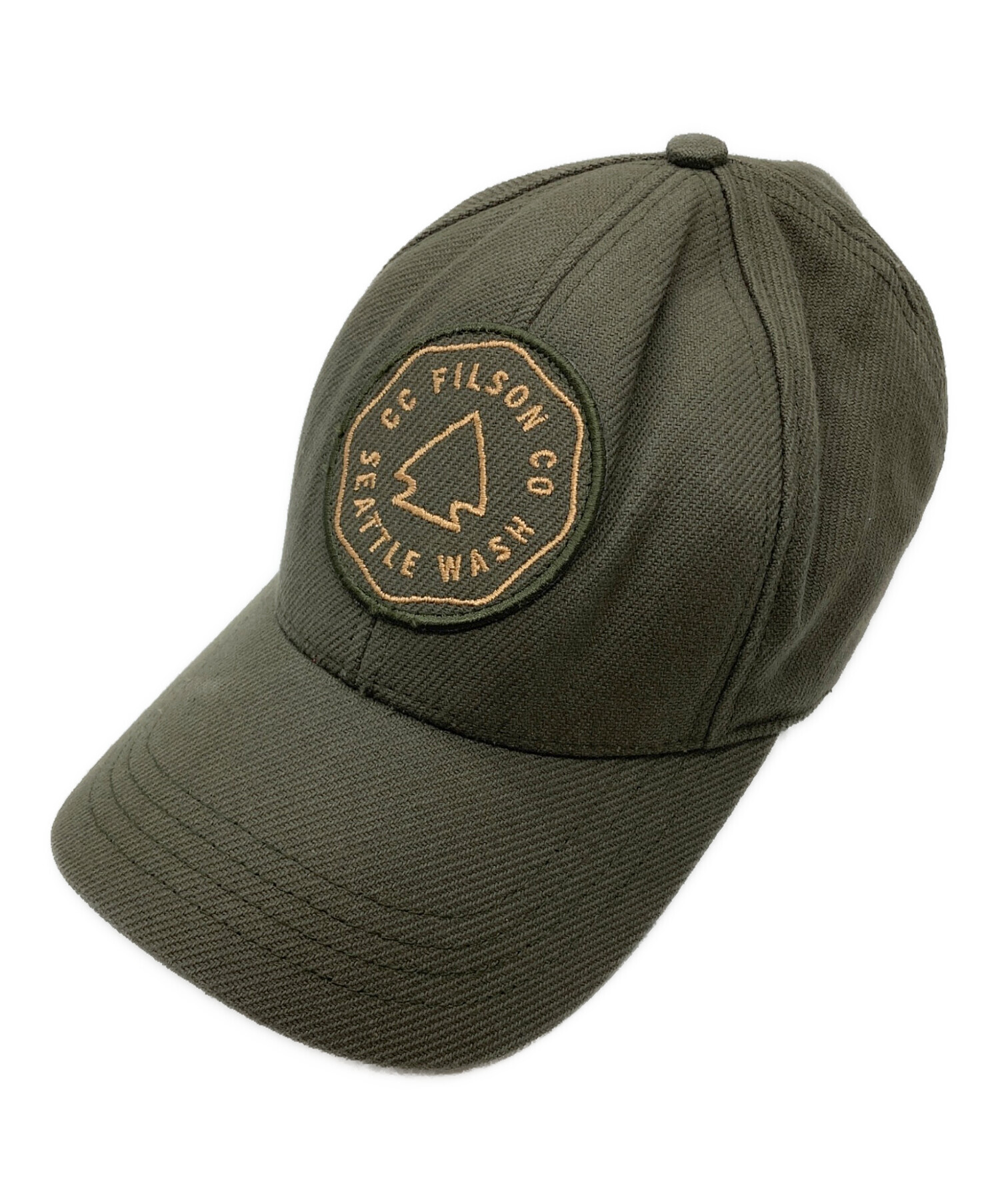 FILSON オリーブキャップ ロゴ付き 中古・古着通販】FILSON (フィルソン) キャップ オリーブ サイズ:ONE