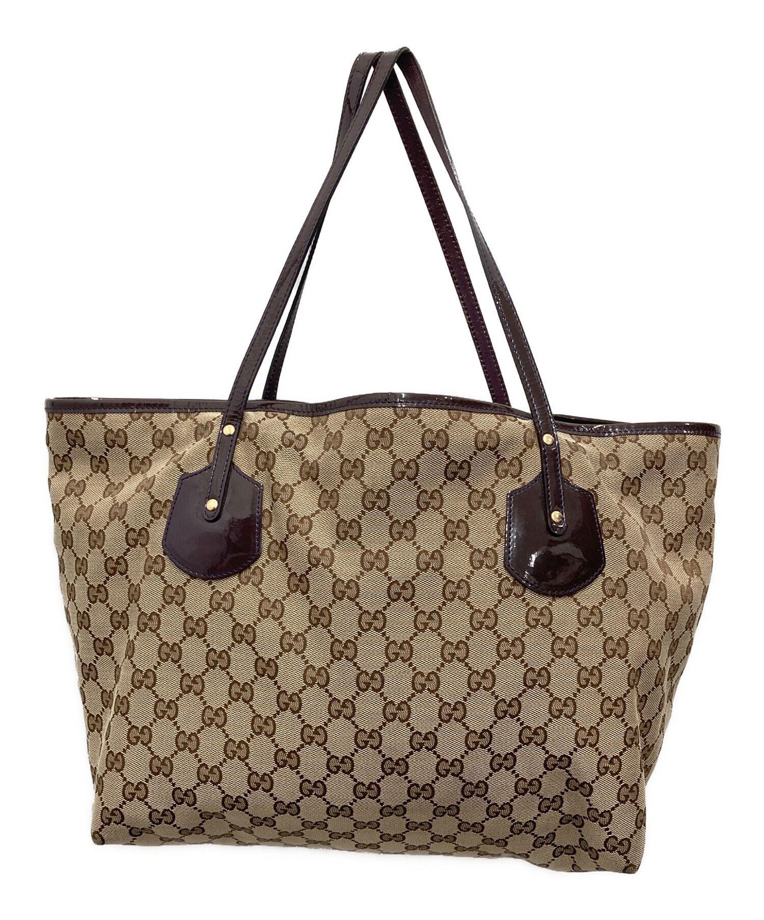 GUCCI グッチ キャンバス×レザー ストライプ トートバッグ　非売品 中古・古着通販】GUCCI (グッチ) GG キャンバストートバッグ｜ブランド