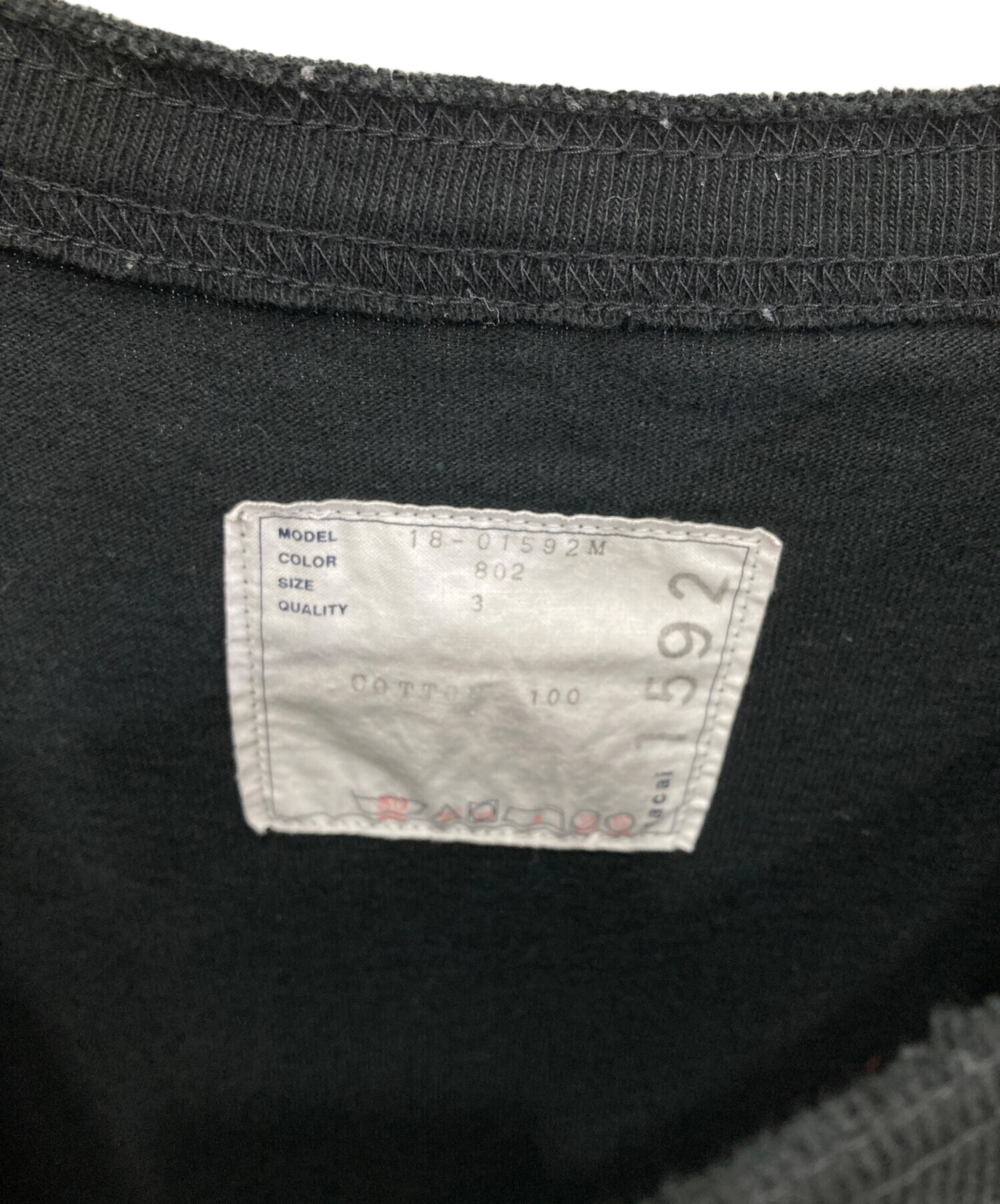 中古・古着通販】sacai (サカイ) プリントTシャツ ブラック サイズ:3