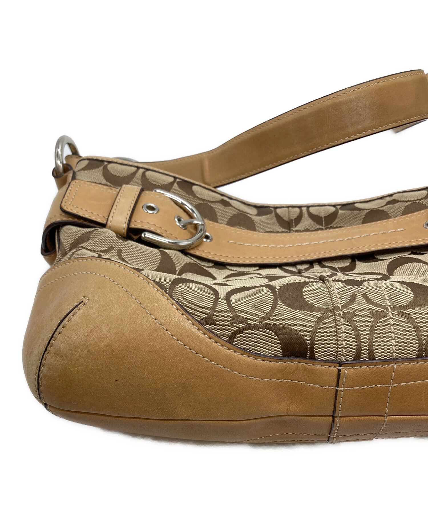 中古・古着通販】COACH (コーチ) ショルダーバッグ ベージュ｜ブランド