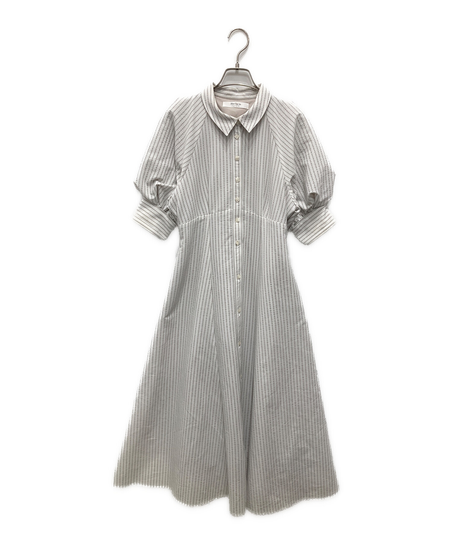 中古・古着通販】Her lip to (ハーリップトゥ) Volume Sleeve Stripe 