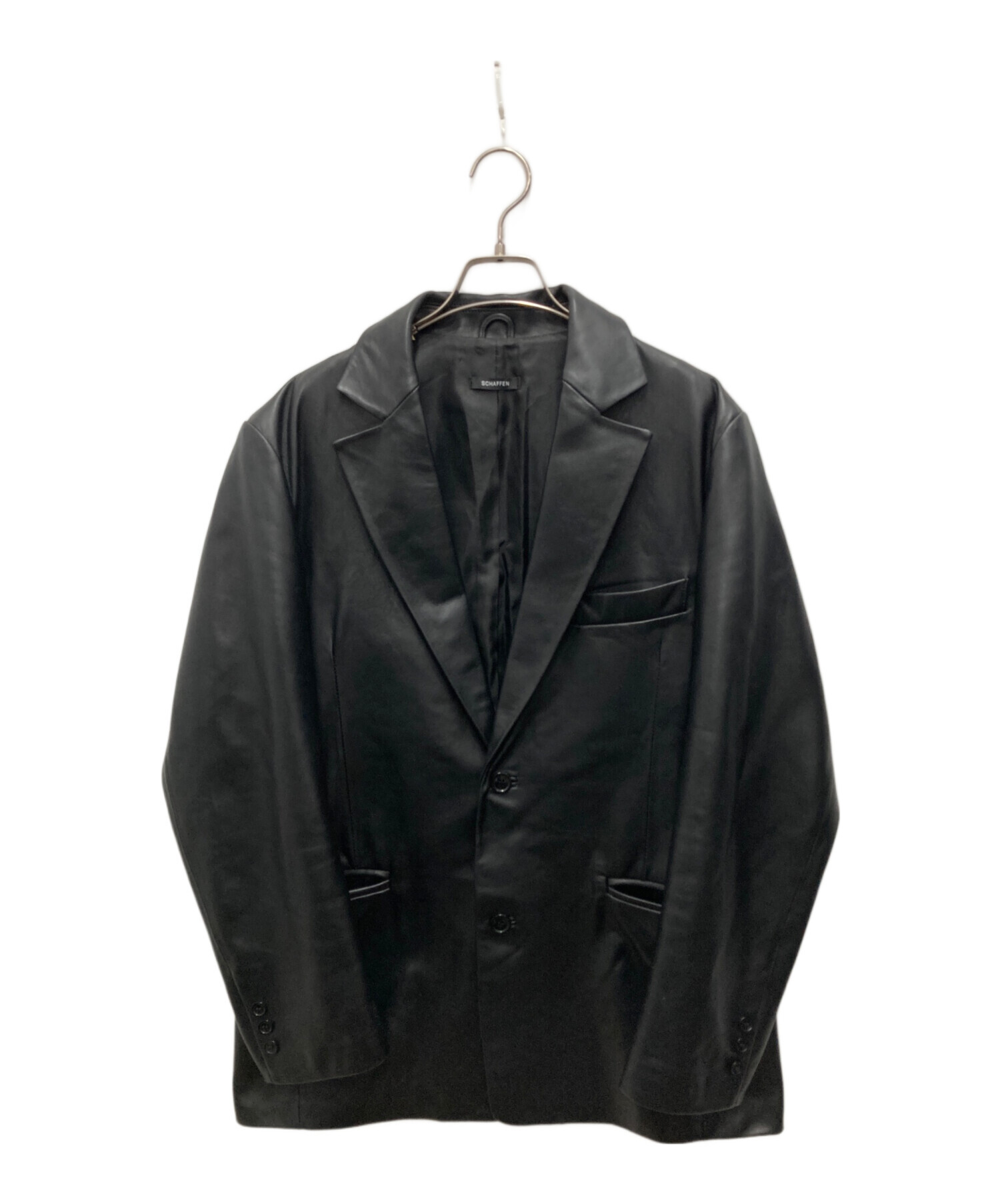 極美品 シャッフェン SCHAFFEN ジャケット レザージャケット ジップアップ ラムレザー アウター メンズ 1 ブラック 中古・古着通販】SCHAFFEN (シャッフェン) ラムレザージャケット