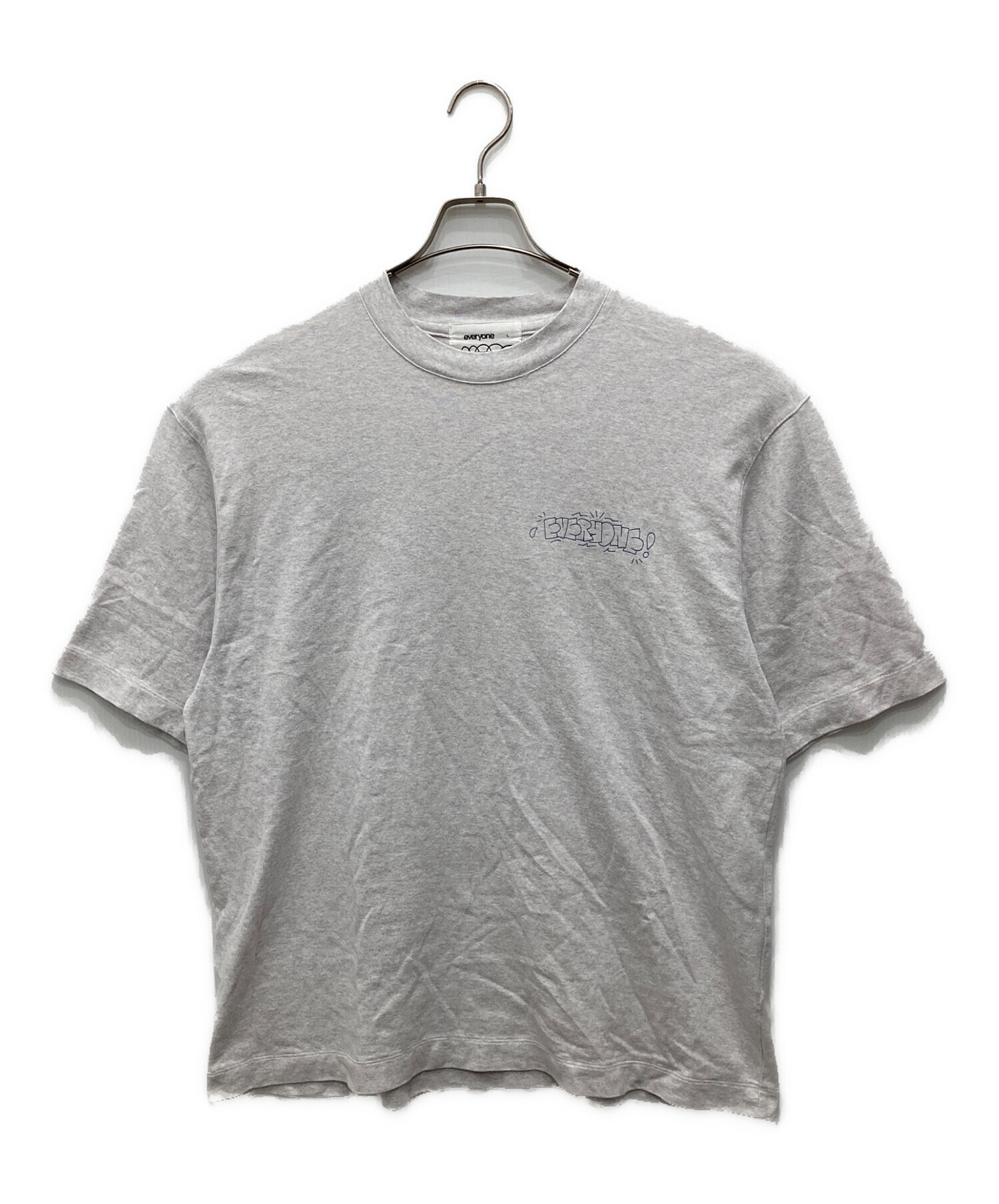 良品 everyone エブリワン ロゴ スウェット プルオーバー サイズ L 中古・古着通販】everyone (エブリワン) ロゴtシャツ グレー サイズ:L