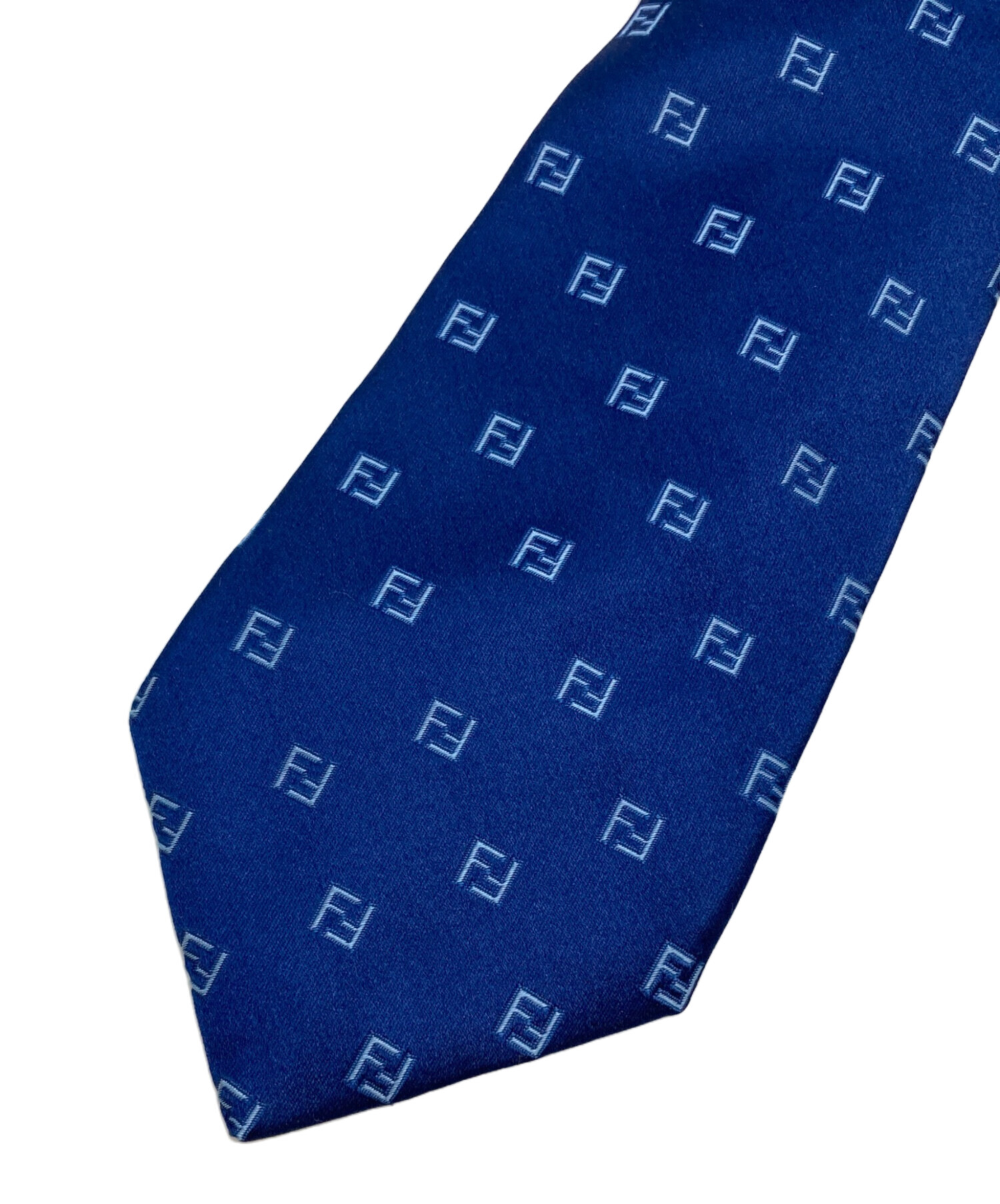 中古・古着通販】FENDI (フェンディ) ロゴネクタイ ネイビー サイズ:F