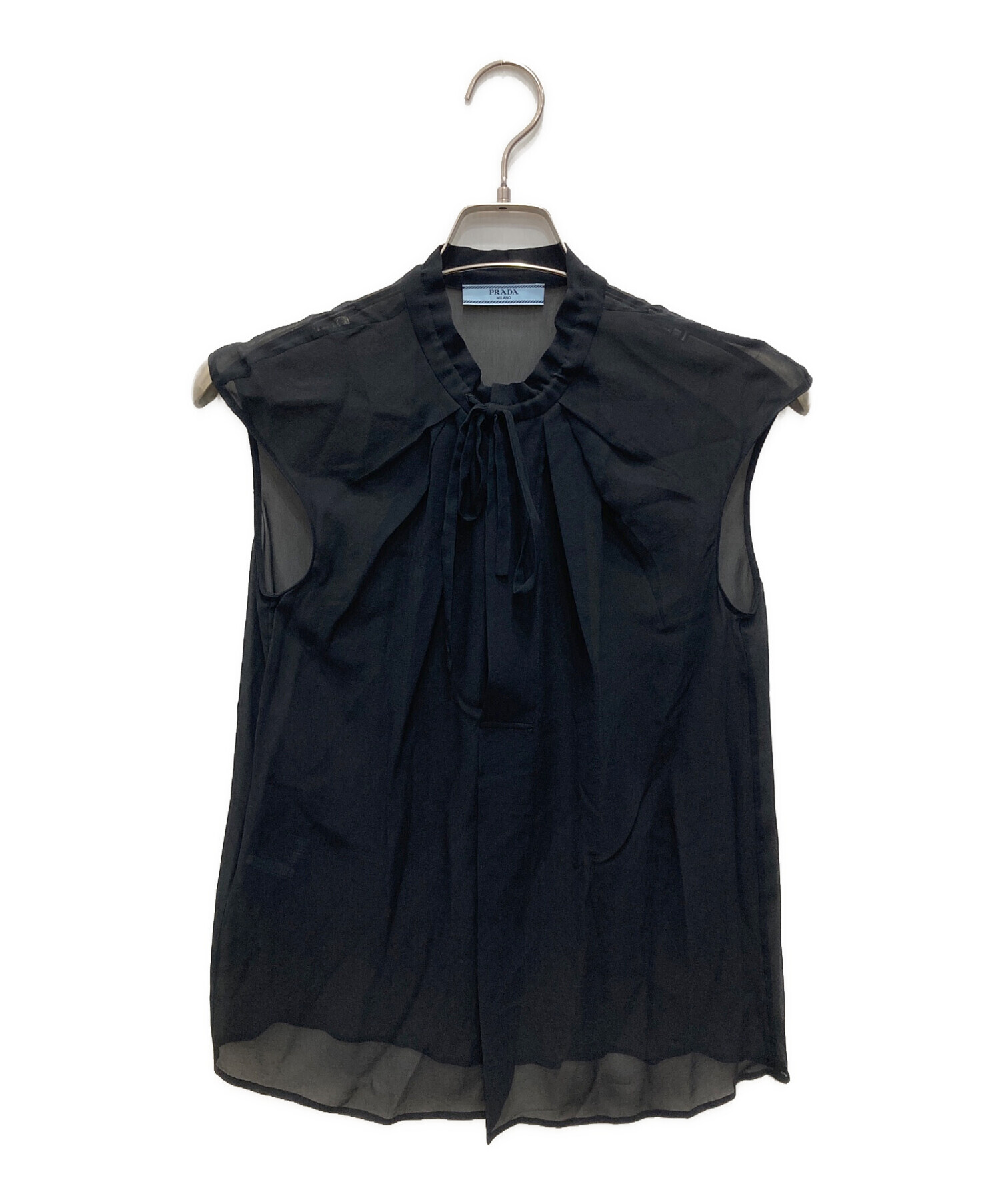 中古・古着通販】PRADA (プラダ) シルクブラウス ブラック サイズ:36