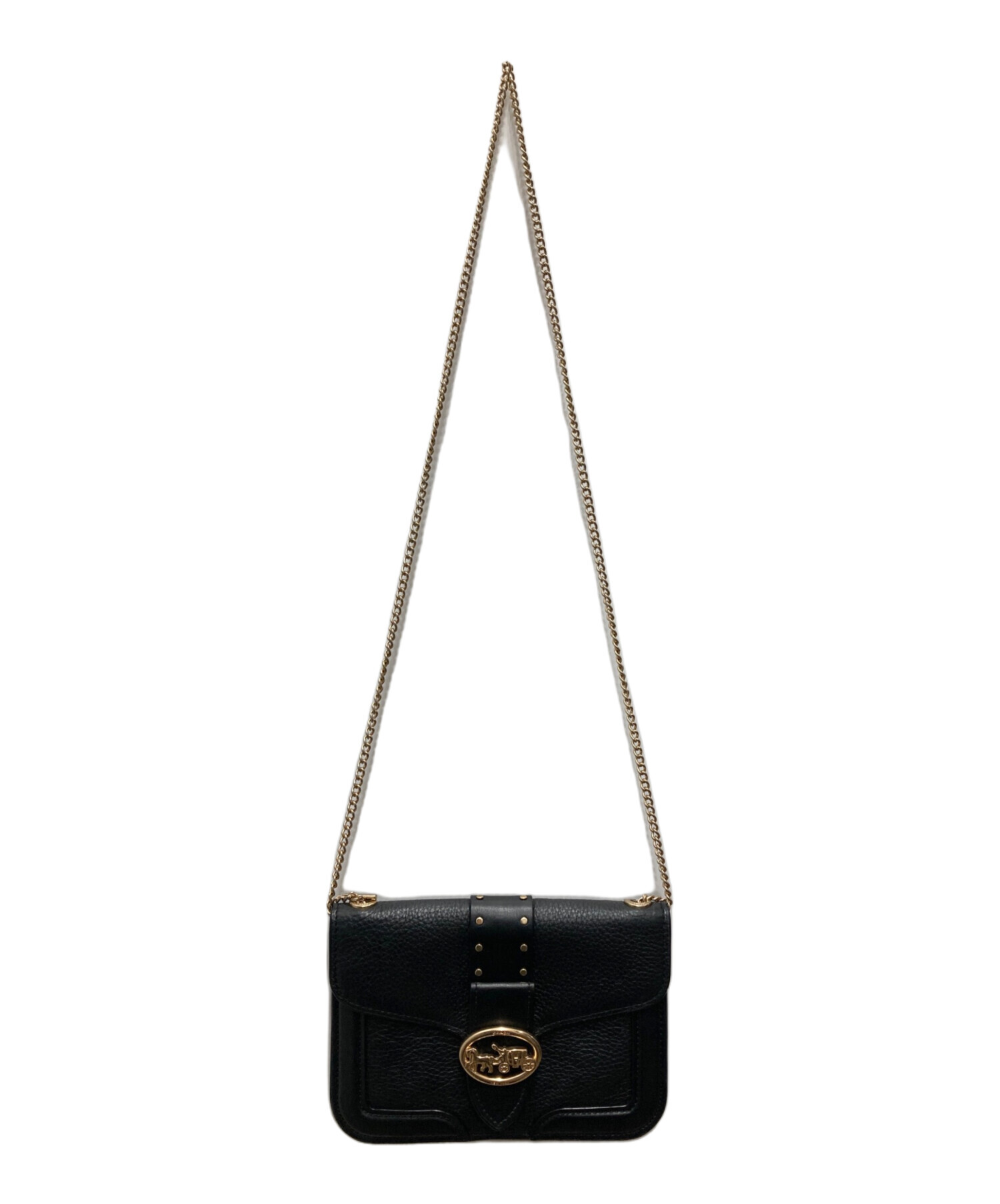 ✨美品✨コーチ　ショルダーバッグ　ジョージークロスボディ　馬車金具　2way 中古・古着通販】COACH (コーチ) GEORGIE CROSSBODY WITH RIVETS