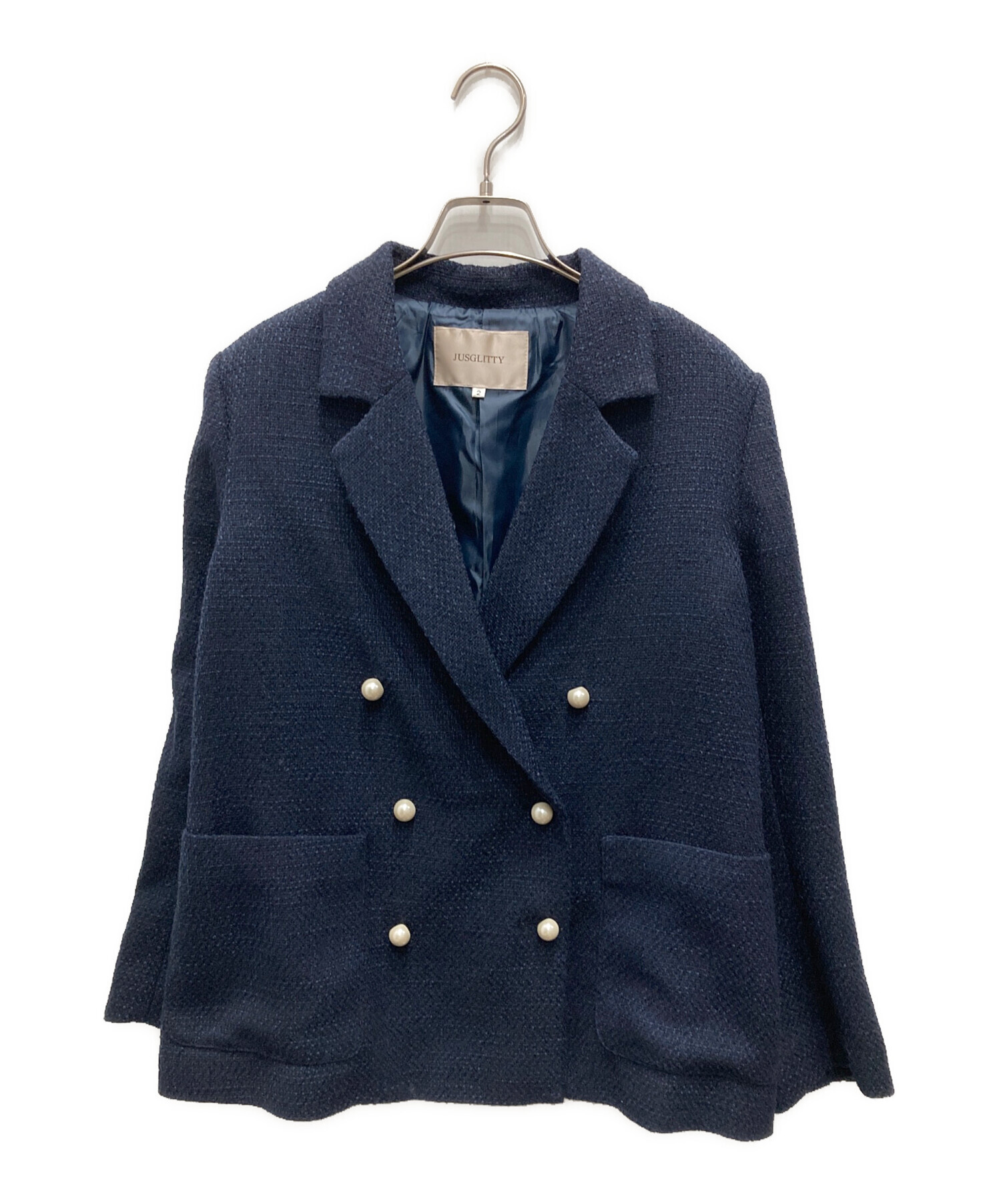 JUSGLITTY ジャスグリッティー　ダブルボタンテーラードジャケット 中古・古着通販】JUSGLITTY (ジャスグリッティー) パールボタン