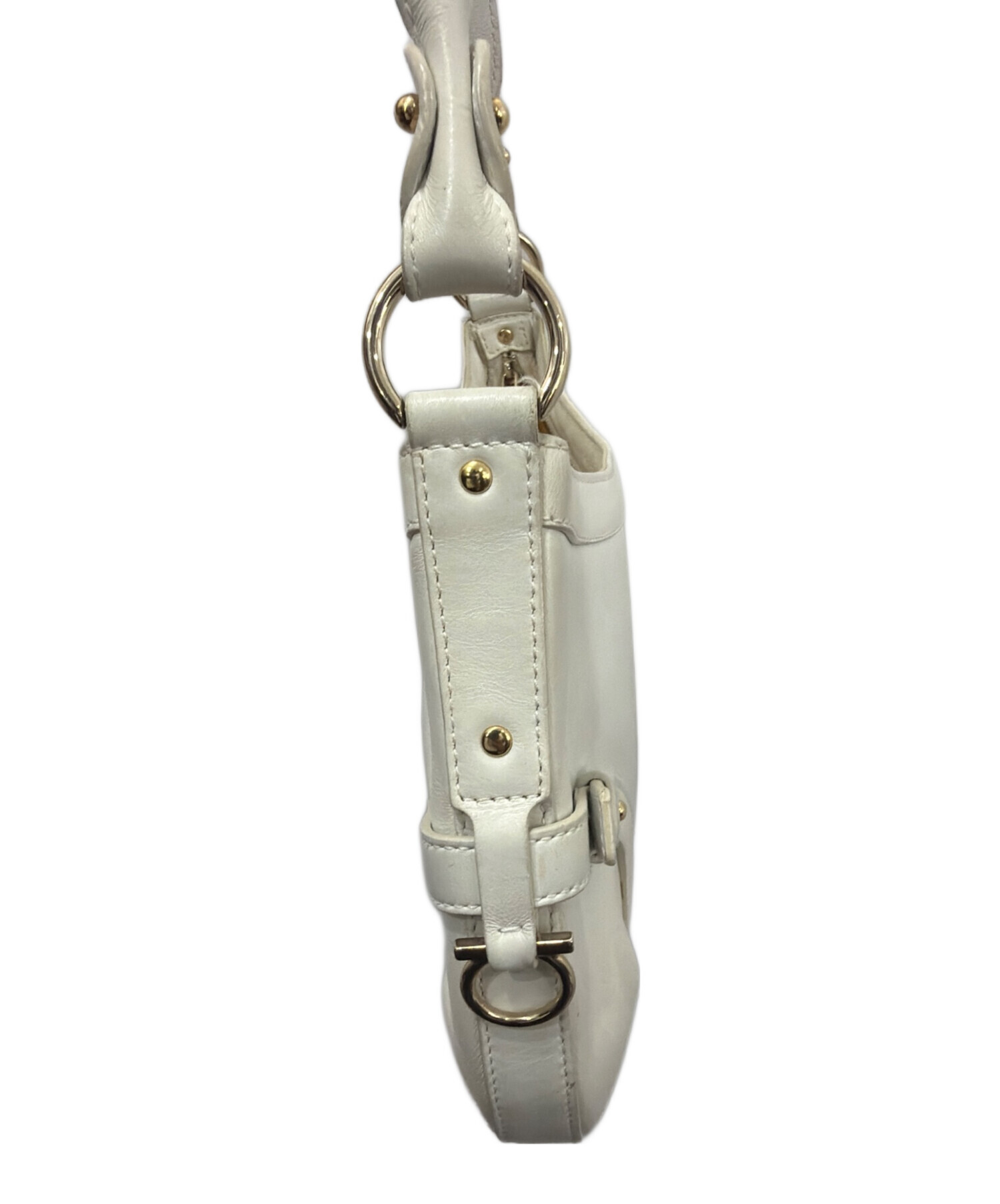 Salvatore Ferragamo ハンドバッグ ホワイト 中古・古着通販】Salvatore Ferragamo (サルヴァトーレ フェラガモ